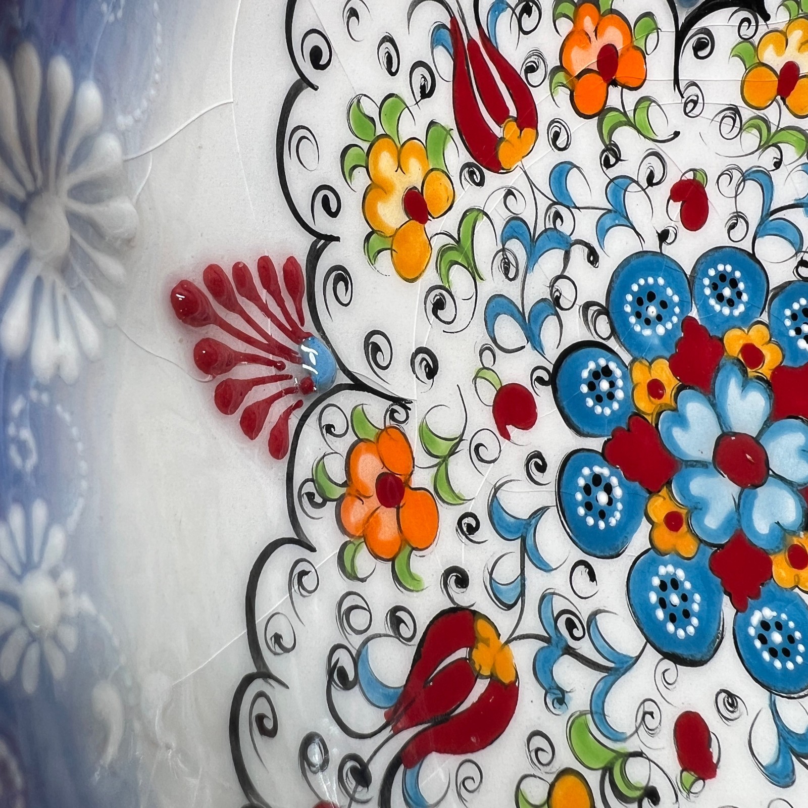 Turkish Ceramic Bowls 8.5″ Original Hand Made Signed Multicolor Floral **READ**