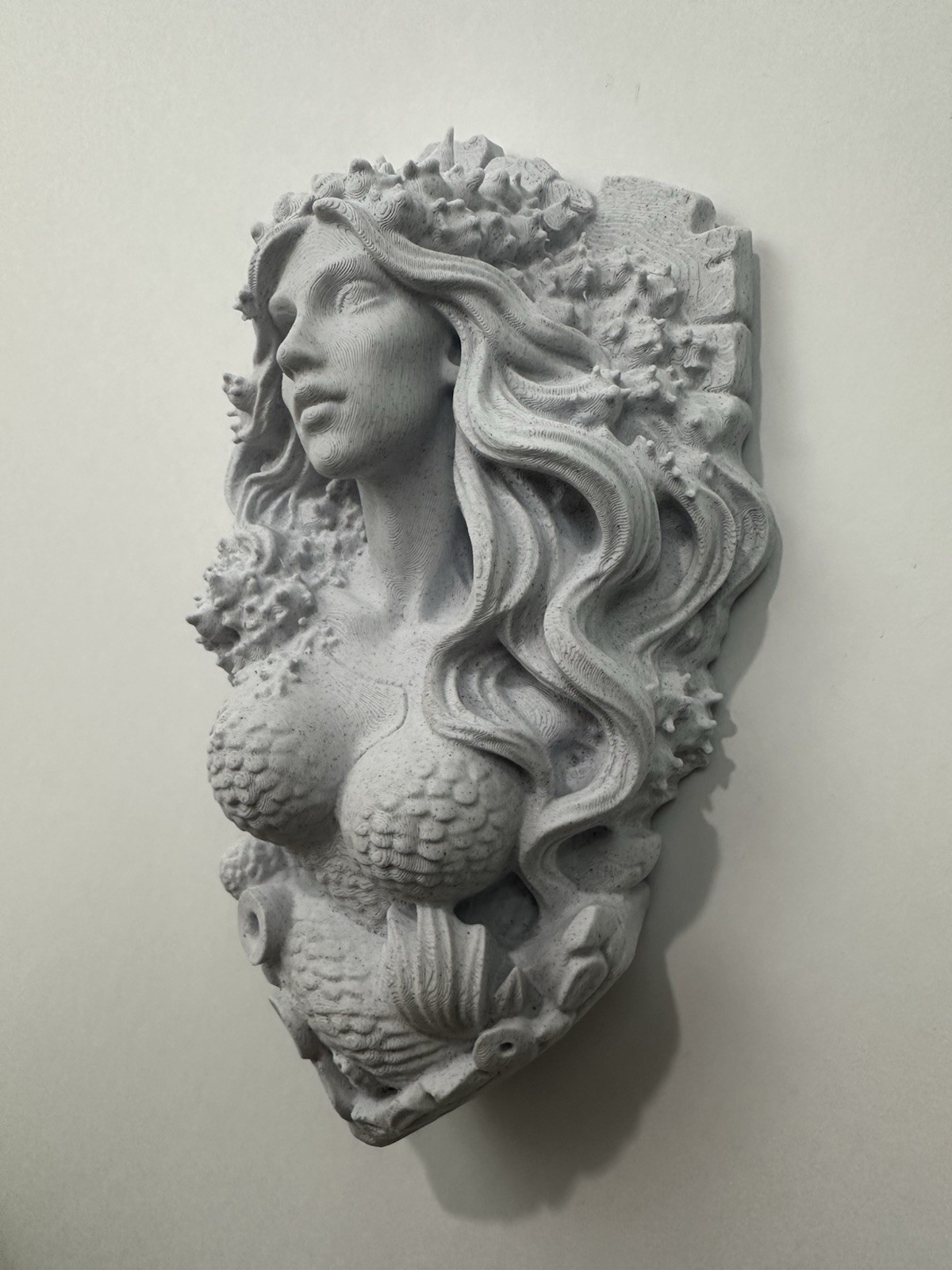 Gothic Siren Mermaid Wall Sculpture Mythology Sea Goddess Nautical Fantasy Decor