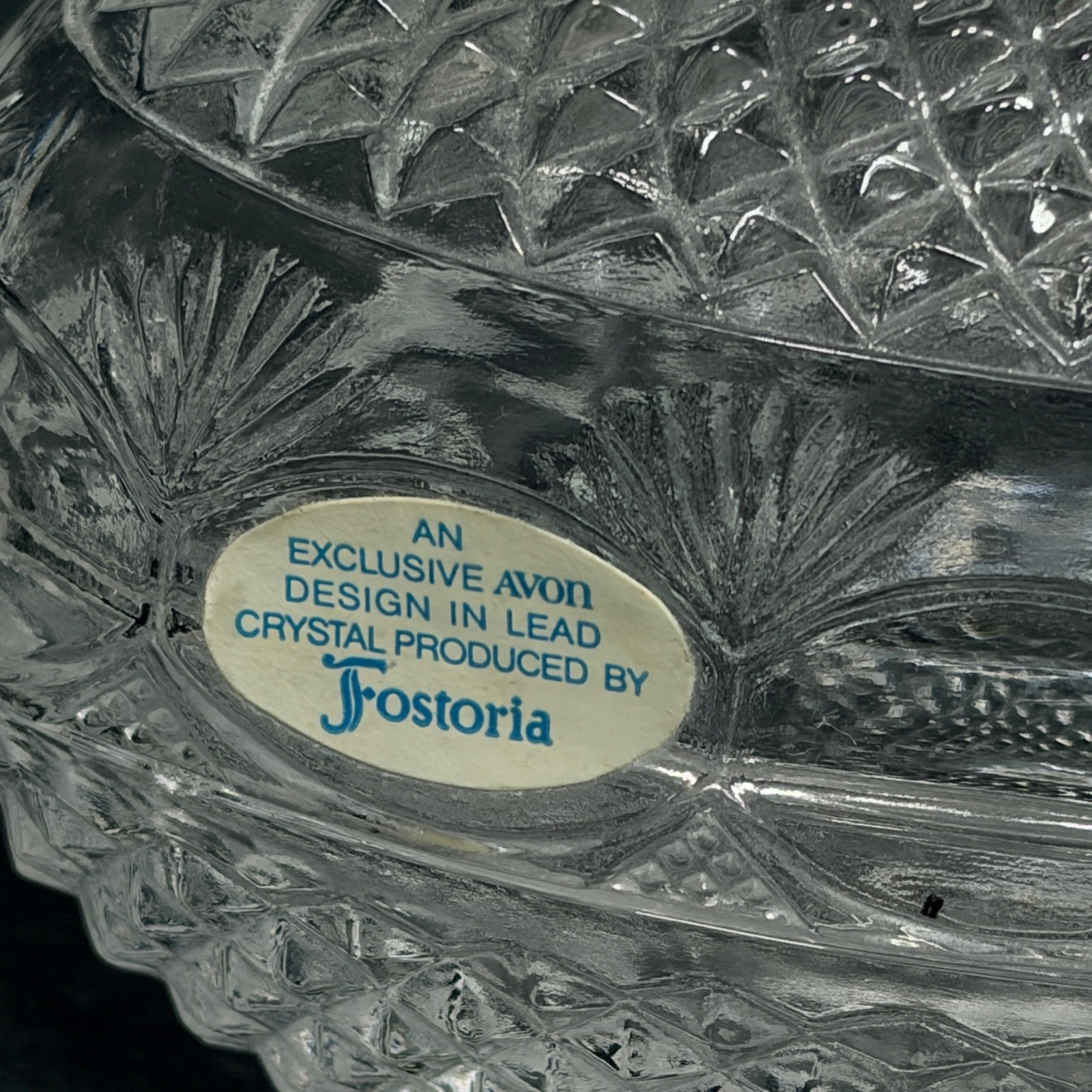 Avon Fostoria Glass Egg Soap Dish Mother’s Day 1977 Collectible Orig Sticker