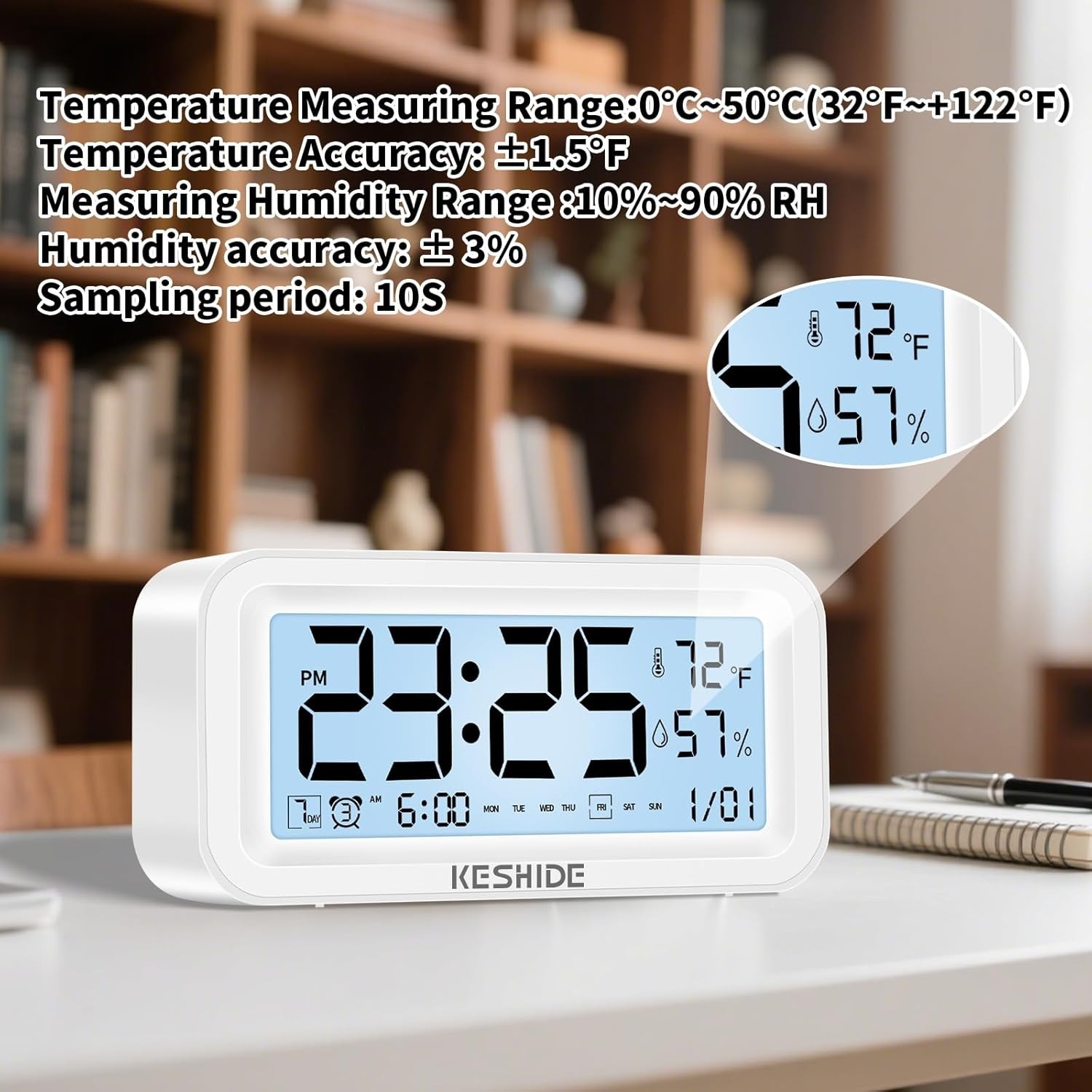 Battery Operated Digital Clock: Cordless Small Alarm Clock for Bedroom Travel…