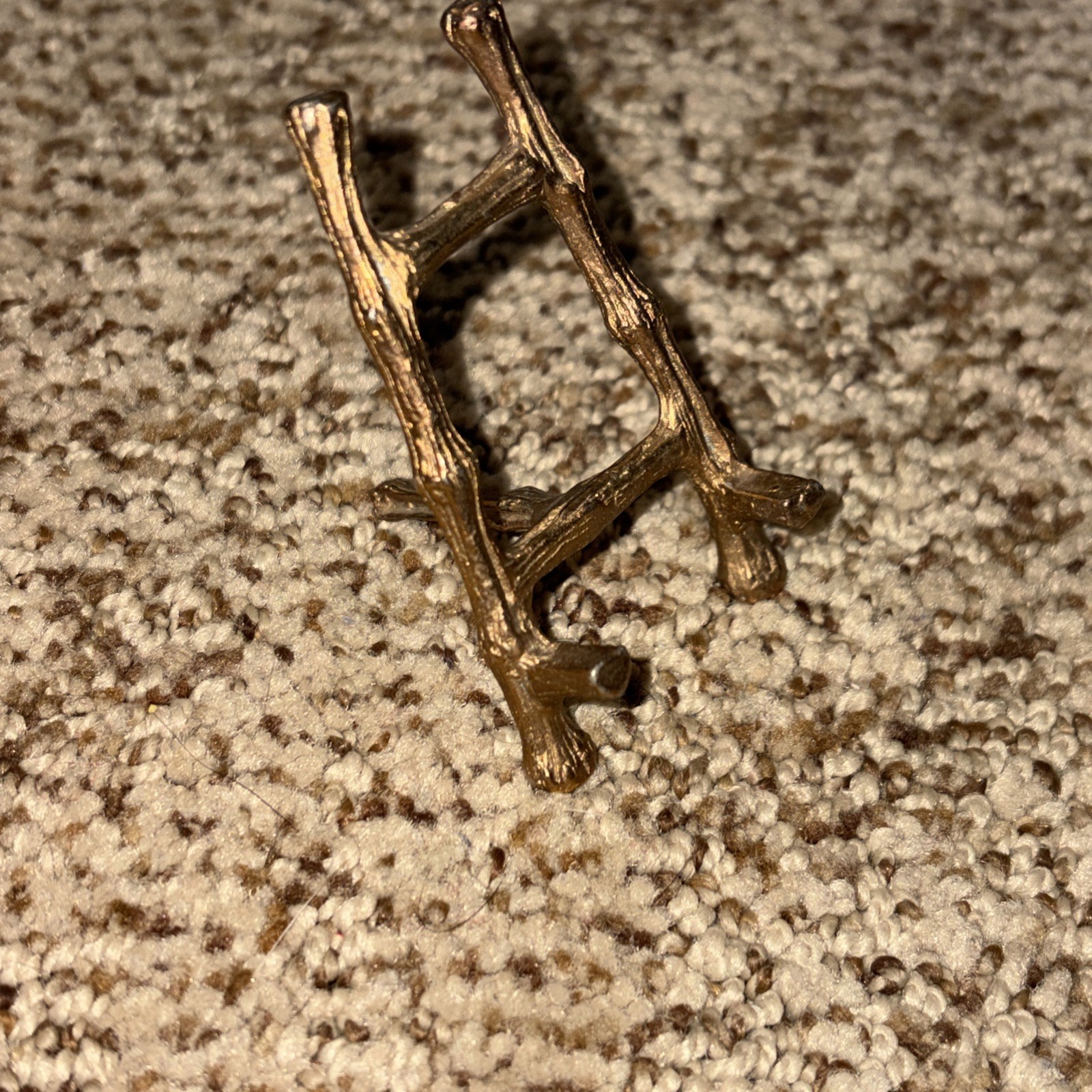 VTG Gold Brass Miniature Dollhouse Table Art Easel Faux Bamboo Display Stand