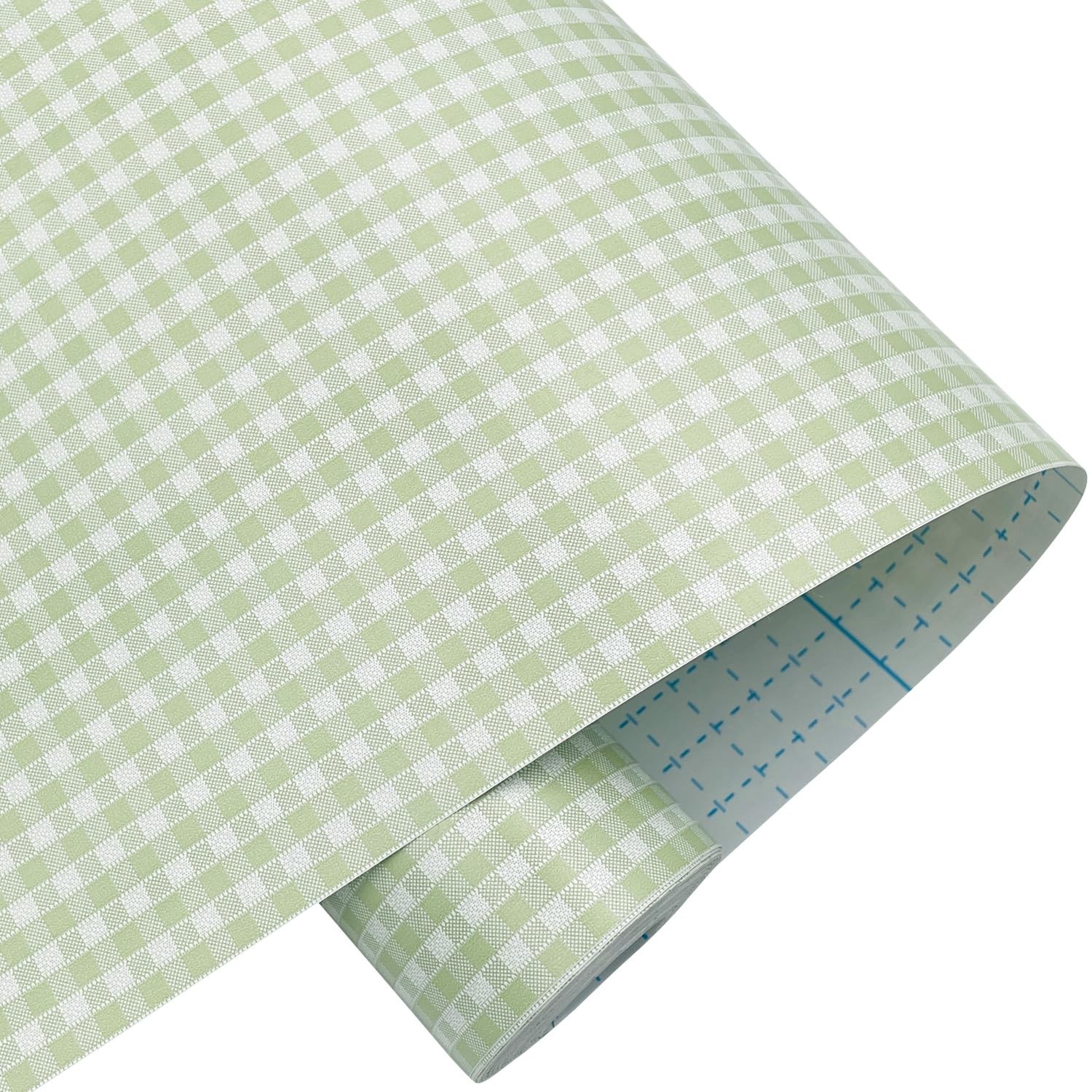 Yifely Green & White Checkered Pattern Tabletop Protect Paper Self-Adhesive S…