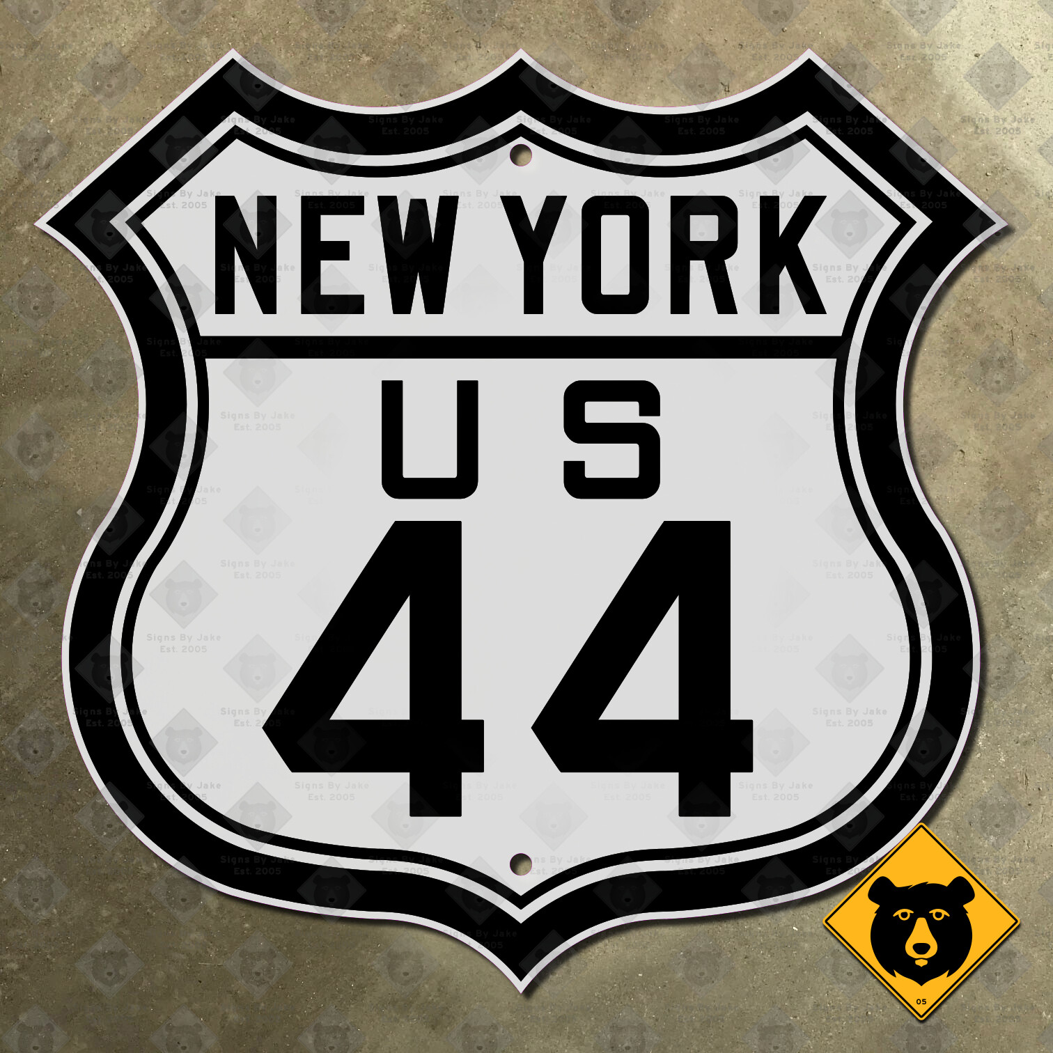 New York US Route 44 highway road sign shield 1927 Poughkeepsie 12×12