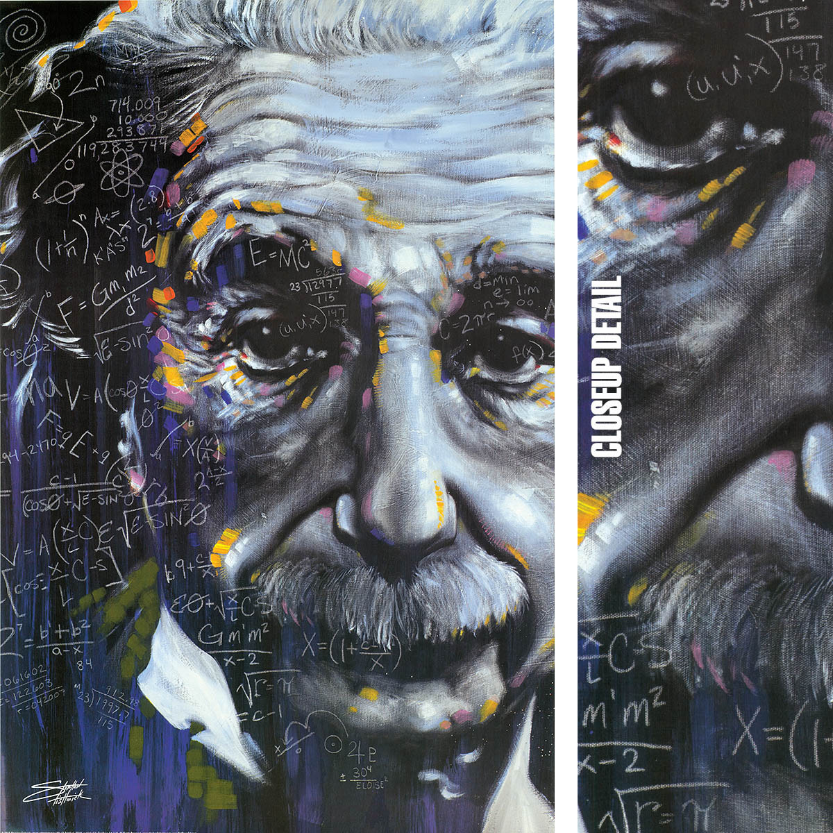 24W”x36H” ITS ALL RELATIVE by STEPHEN FISHWICK ALBERT EINSTEIN CHOICES of CANVAS