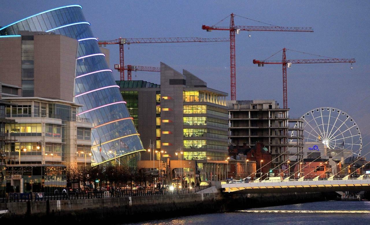 DUBLIN IRELAND UK SKYLINE GLOSSY POSTER PICTURE PHOTO PRINT night view 3582