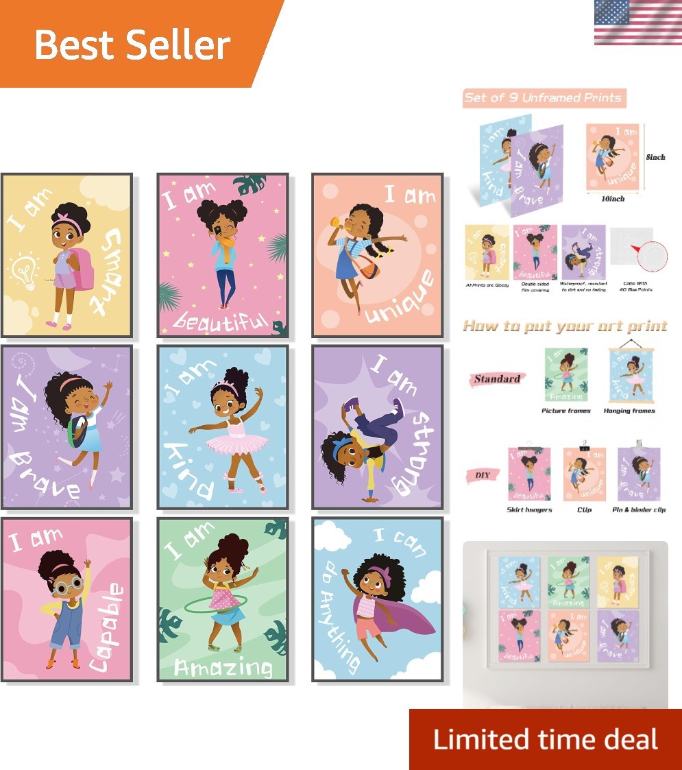 Transform Your Space: 9 Motivational Black Girl Art Prints for Kids’ Rooms