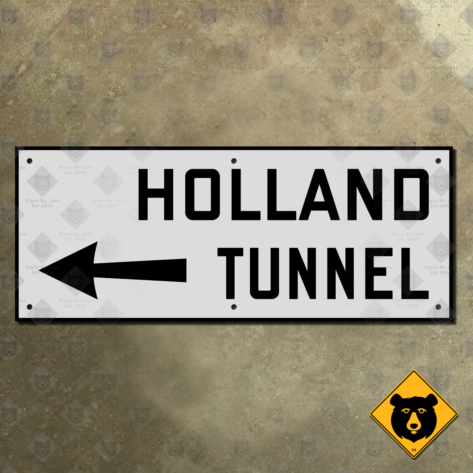 New York City Holland Tunnel Jersey highway marker road sign 30×12 1927