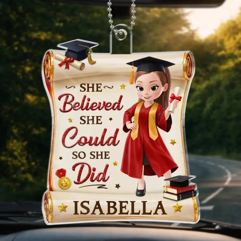 Personalized She Believed She Could So Acrylic Suncatcher
