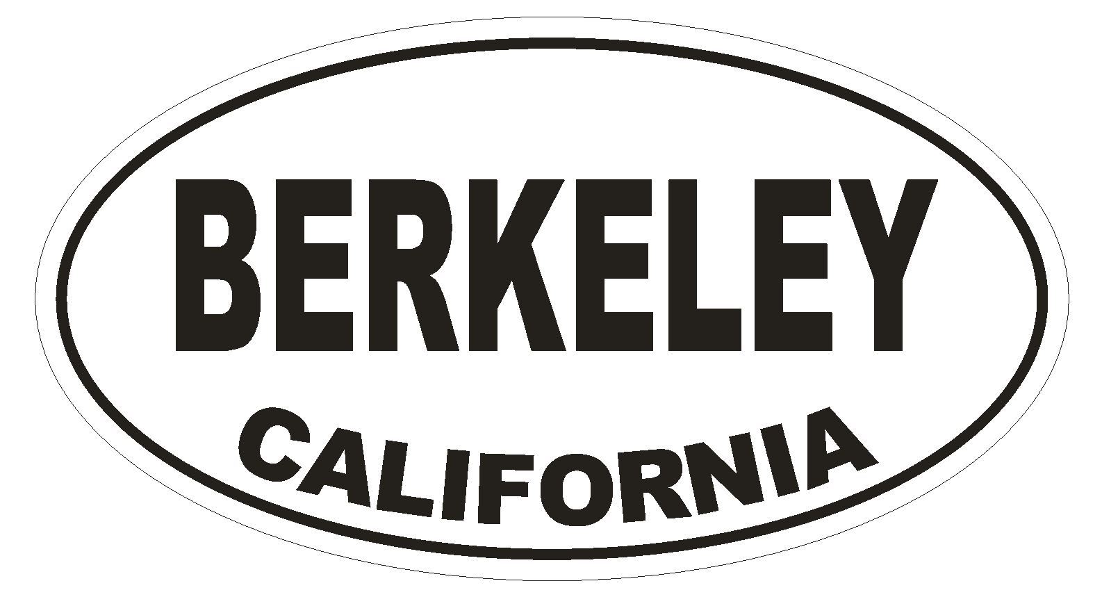 Berkeley California Oval Bumper Sticker or Helmet Sticker D2785 Euro Oval