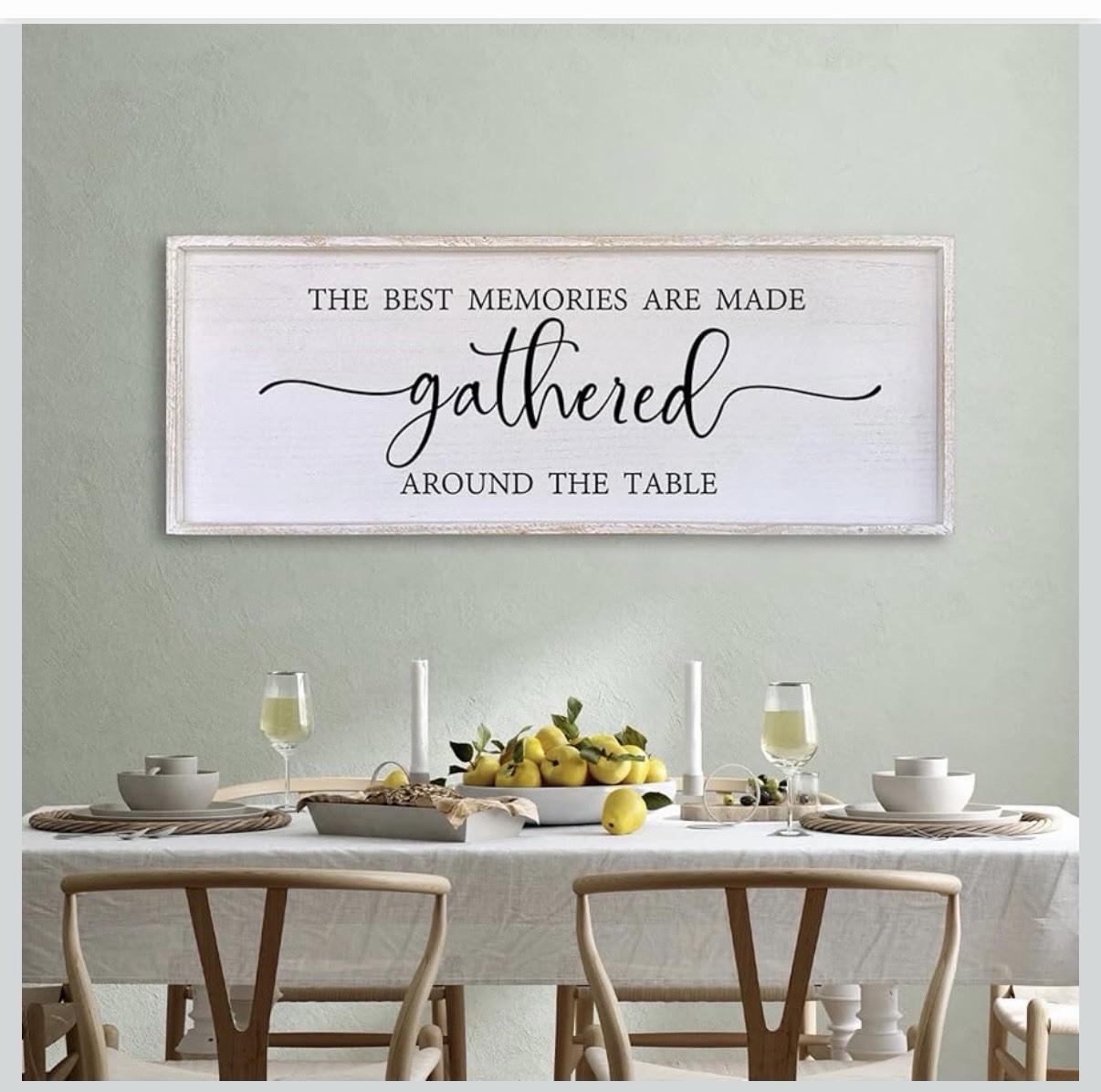 42×15” Wooden Wall Art “ The Best Memories Are Made Gathering Around The Table”