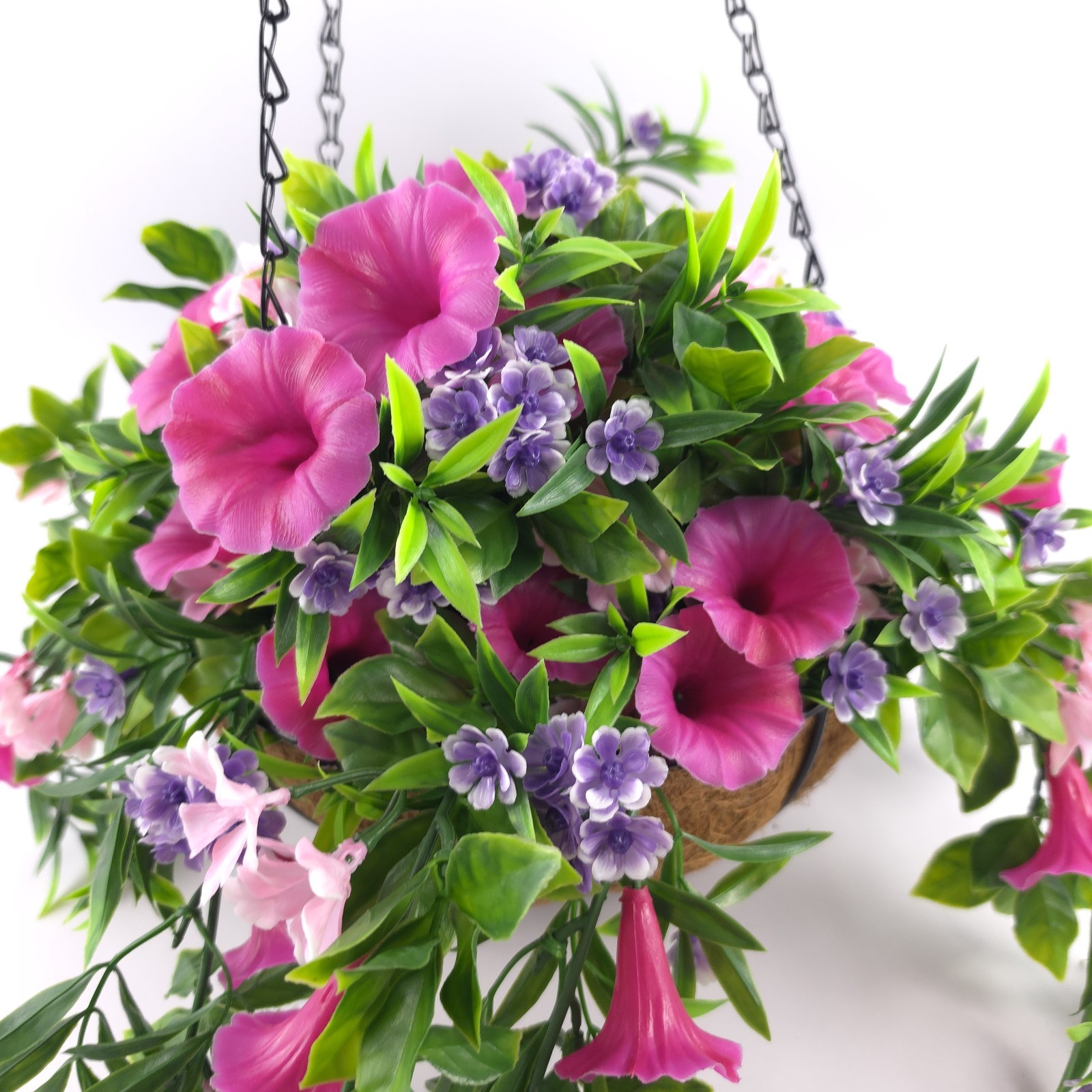 Wicker Park 18″ Cascading Multicolor Petunia and Wildflower Hanging Basket