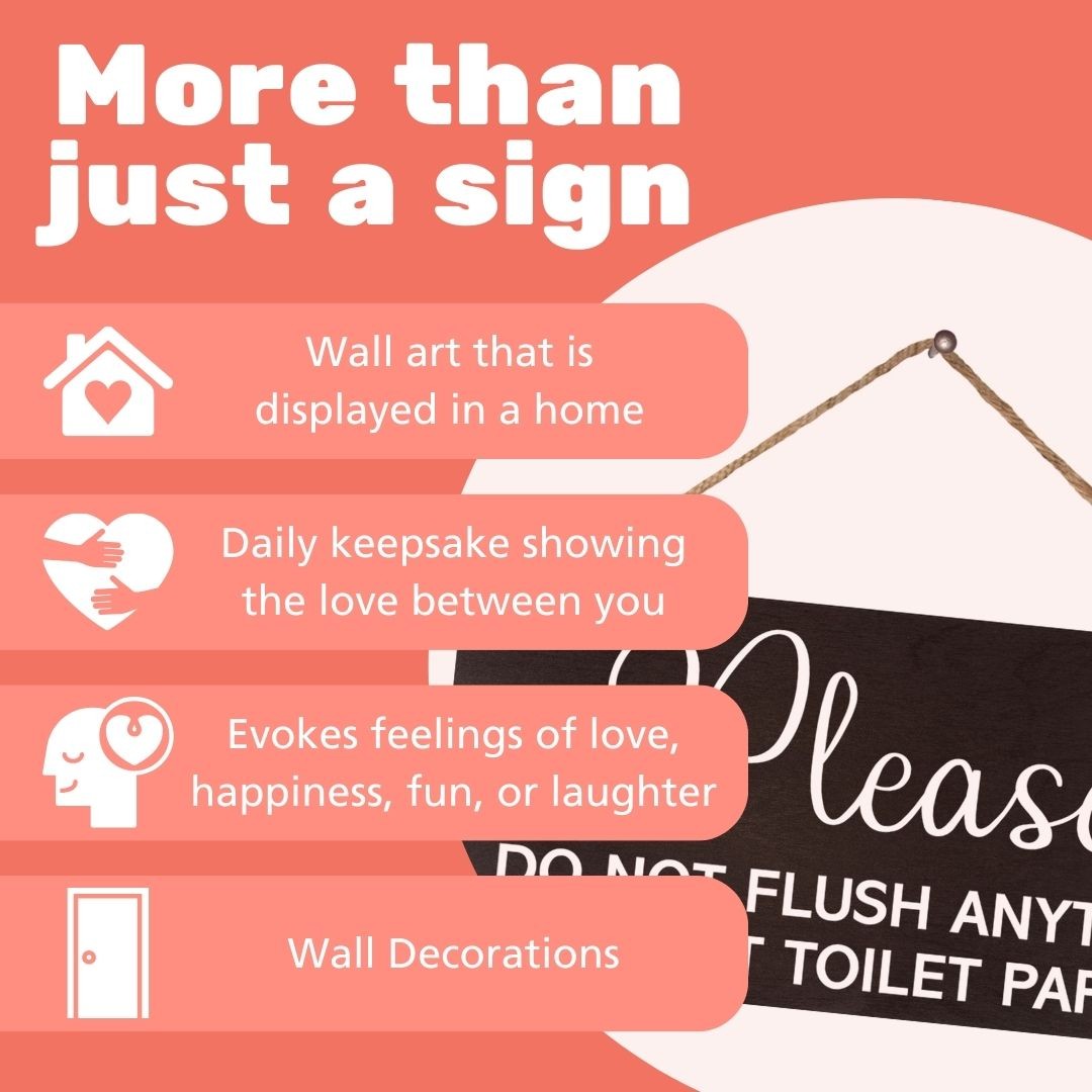 JennyGems Bathroom Sign, Do Not Flush Anything Except Toilet Paper