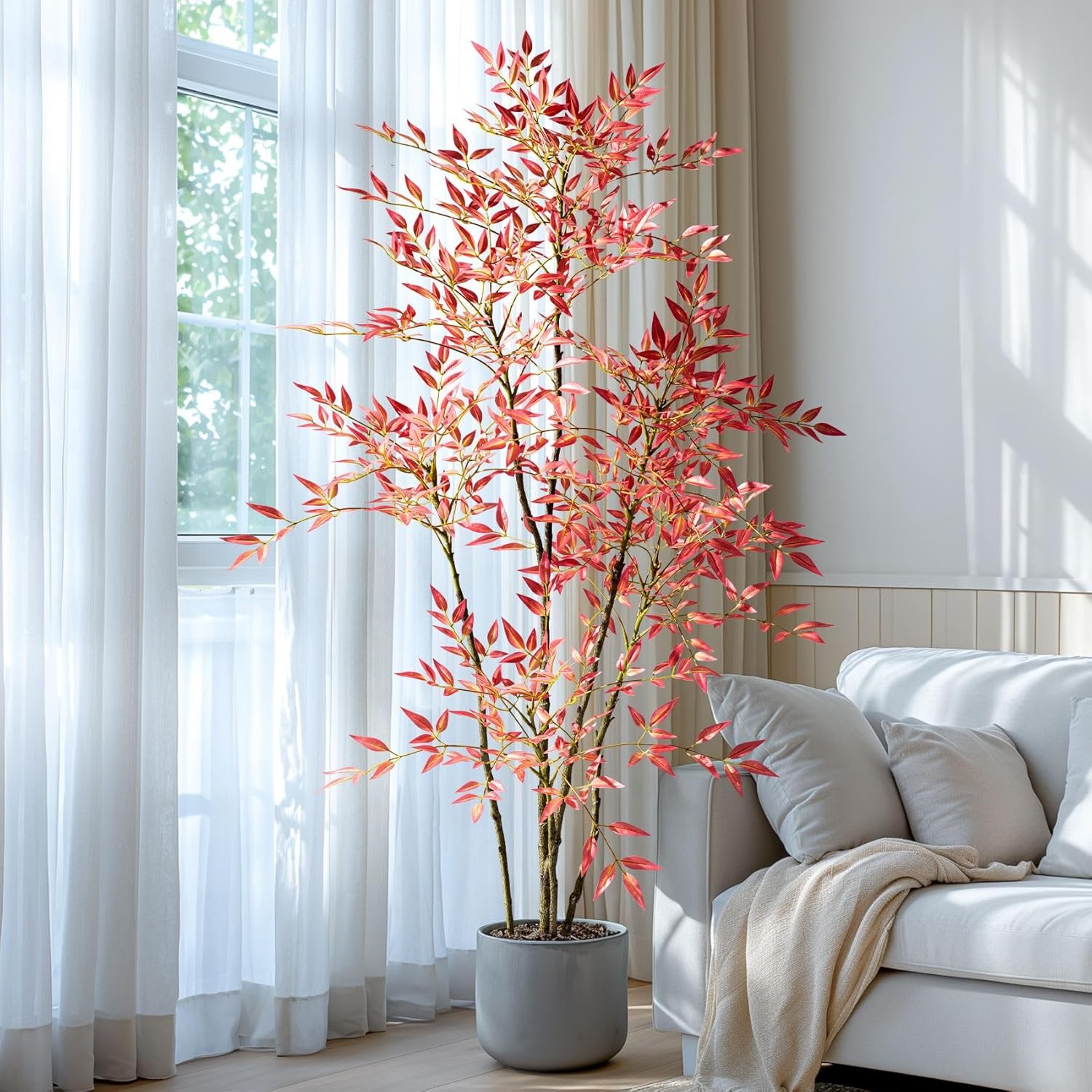 6ft Faux Bamboo Tree Artificial Nandina Tree Artificial Indoor Plants Realistic