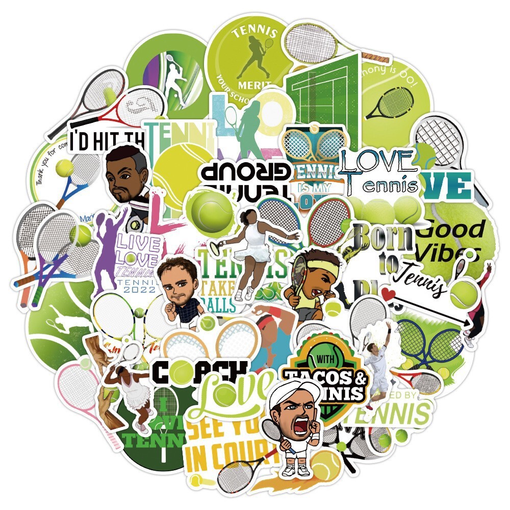 100Pcs Tennis Sticker for Adults Teens Girls Scrapbooking Water Bottles