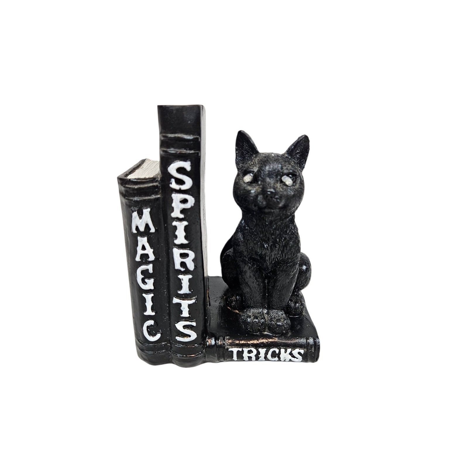 Halloween Black Cat with Light Up Green Eyes Magic Spirits Tricks Decor