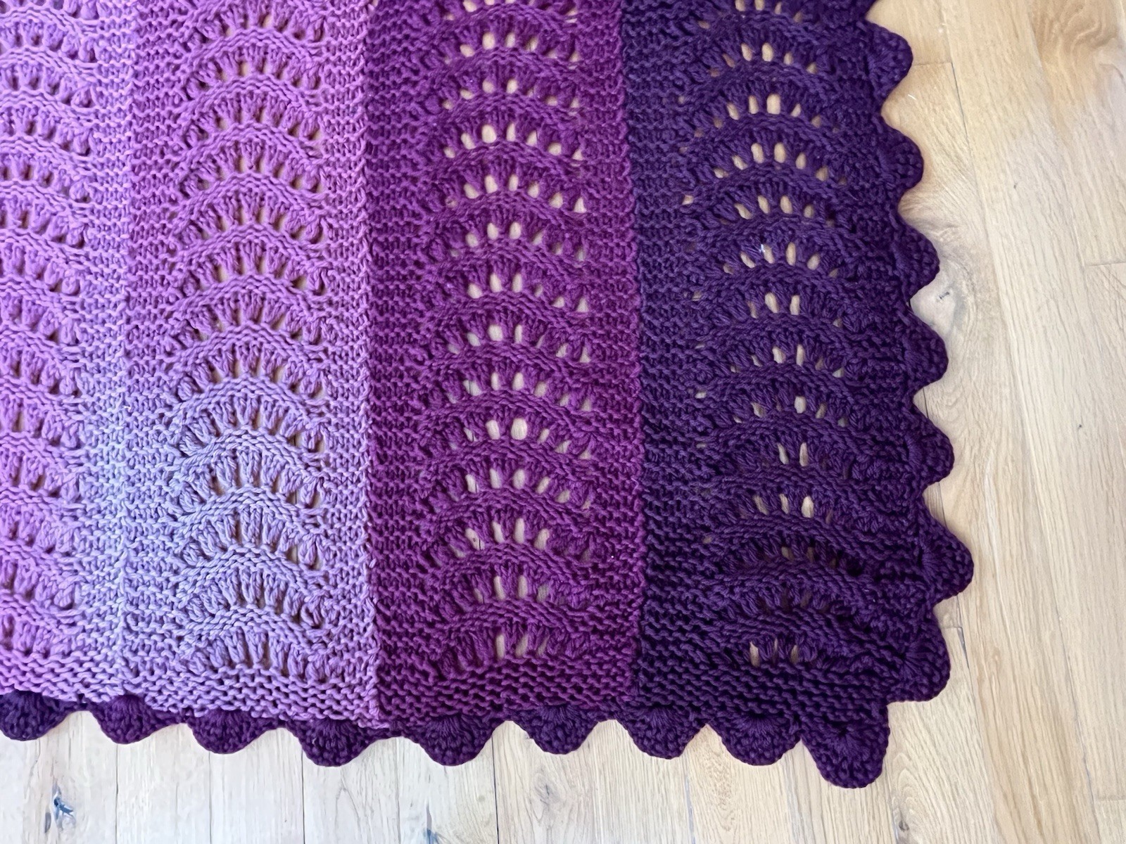 Vintage Knit Crochet Burgandy Violet Rose Afgan Throw Blanket Large 75 x 73