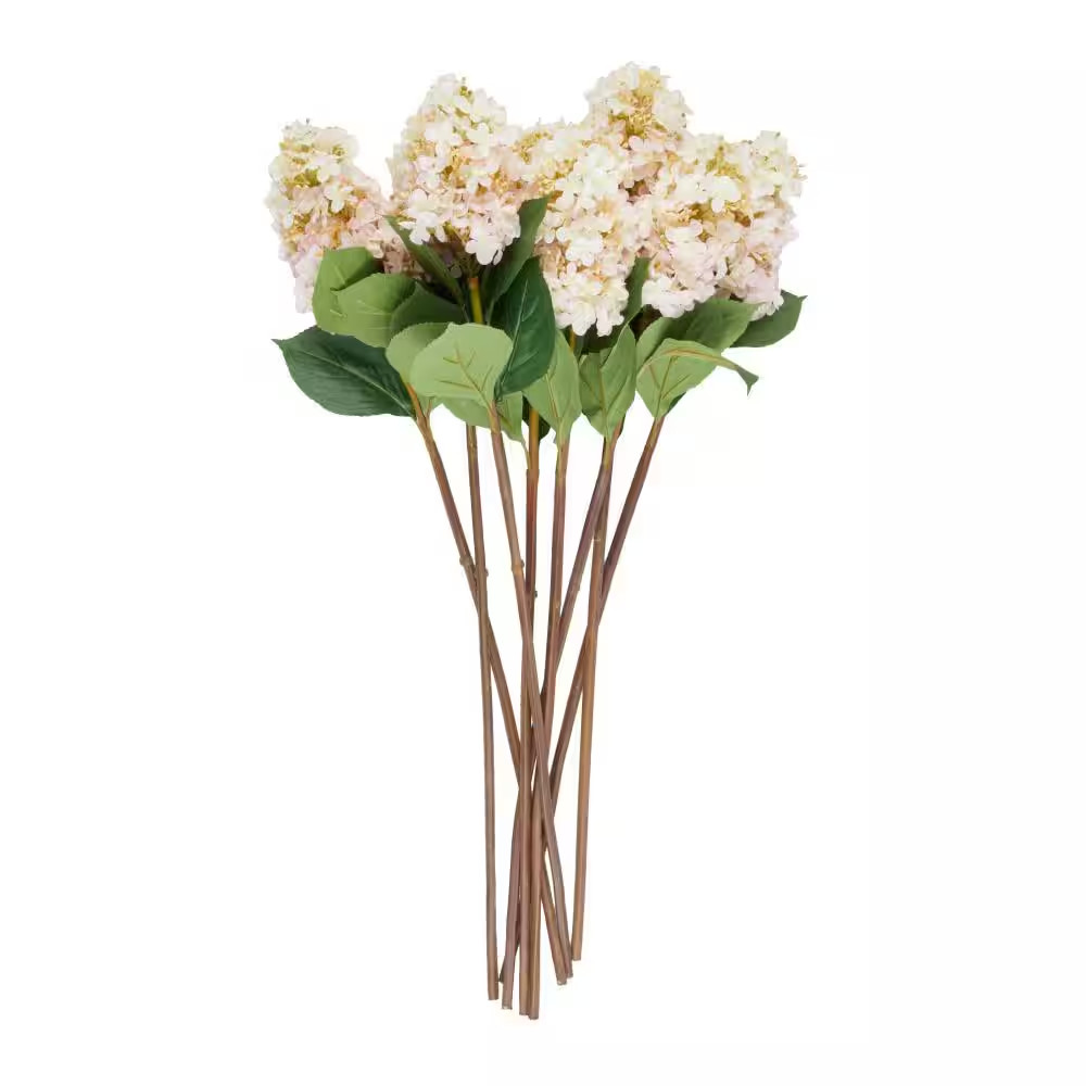 35 In. Pink Hydrangea Artificial Flower Stem (Set of 8)