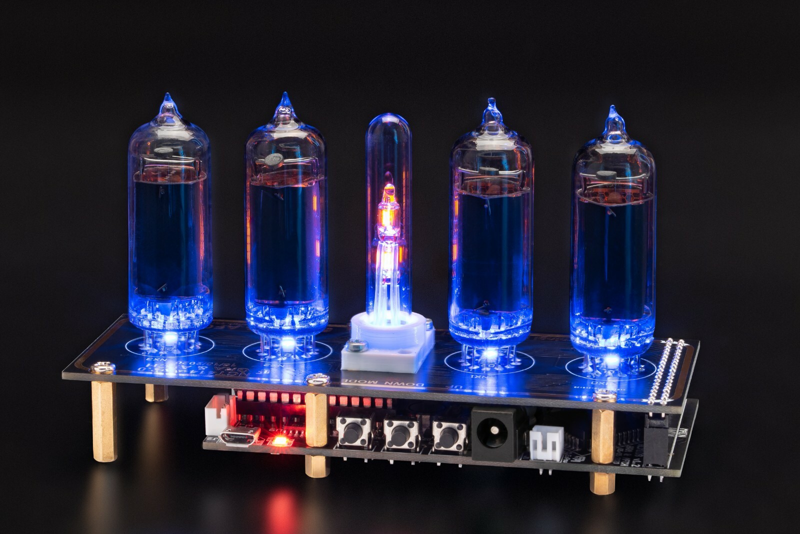 IN-14 Nixie Tubes Clock Tubes Column Sockets Temp sensor Black Boards 12/24h