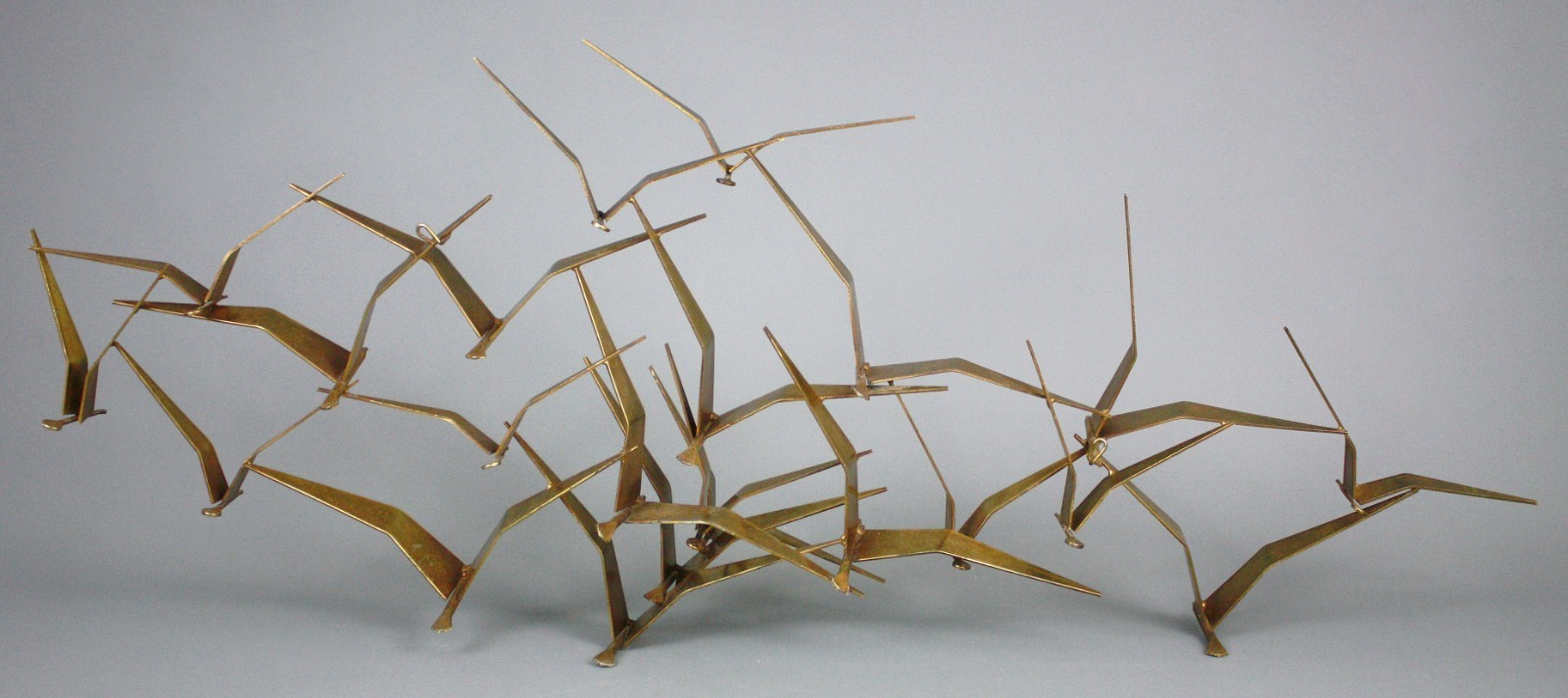 Vintage C. Jeré Wall Sculpture, “Birds in Flight” Signed & Dated, 1968, Steel
