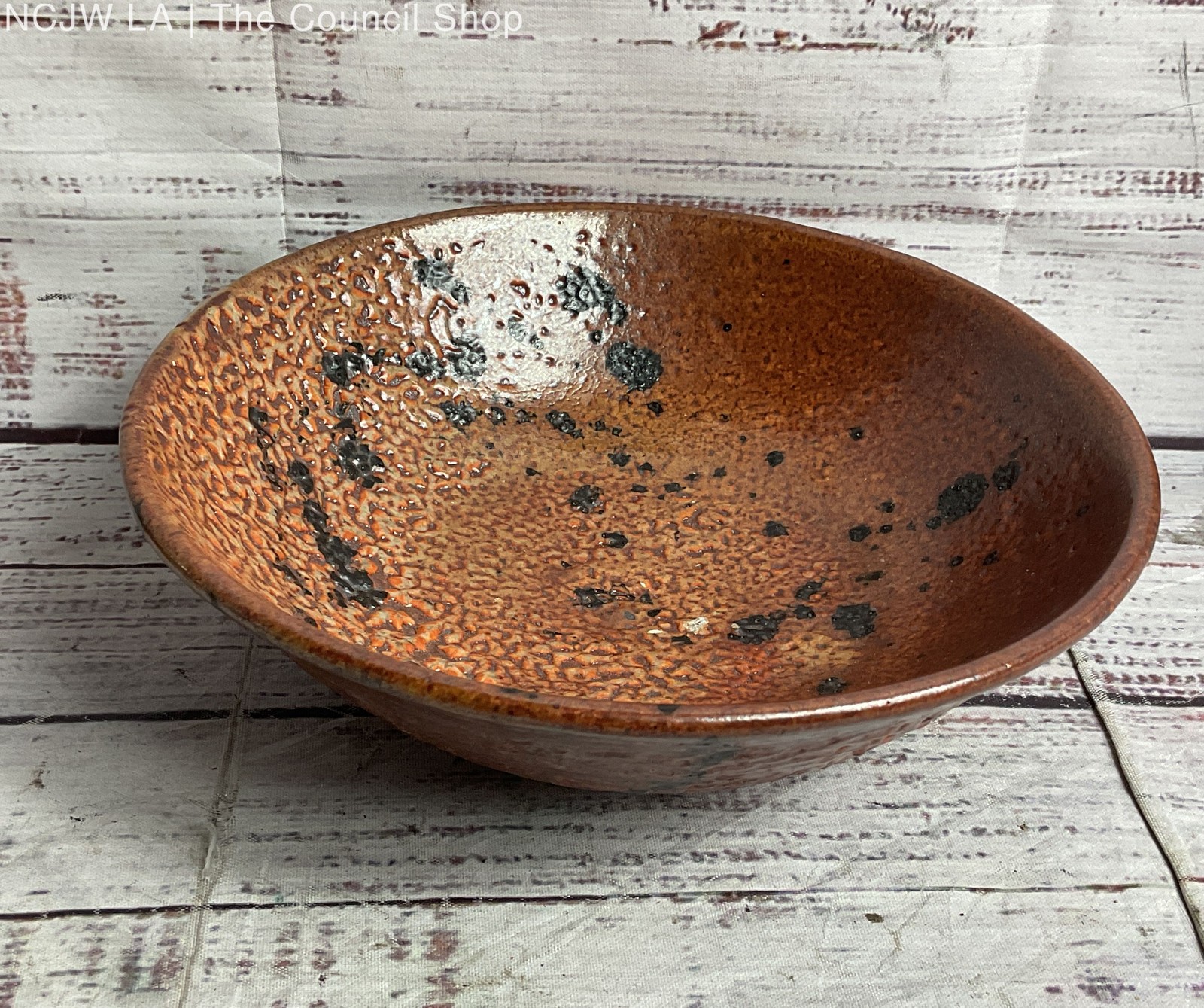 Handmade Speckled Glazed 6.5″ Signed Bowl Copper Brown