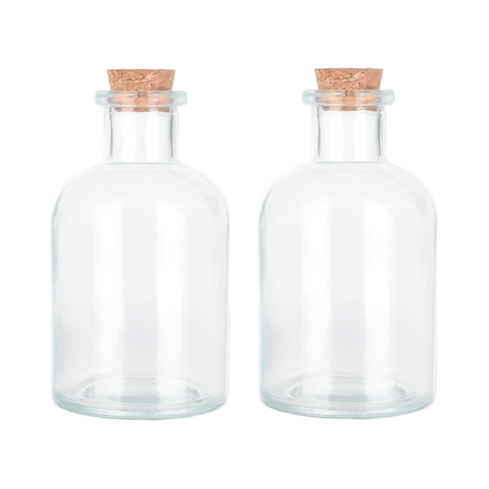 Magic Season Decorative Glass Bottles – 5 fl oz. Round / 2 Pcs, Clear