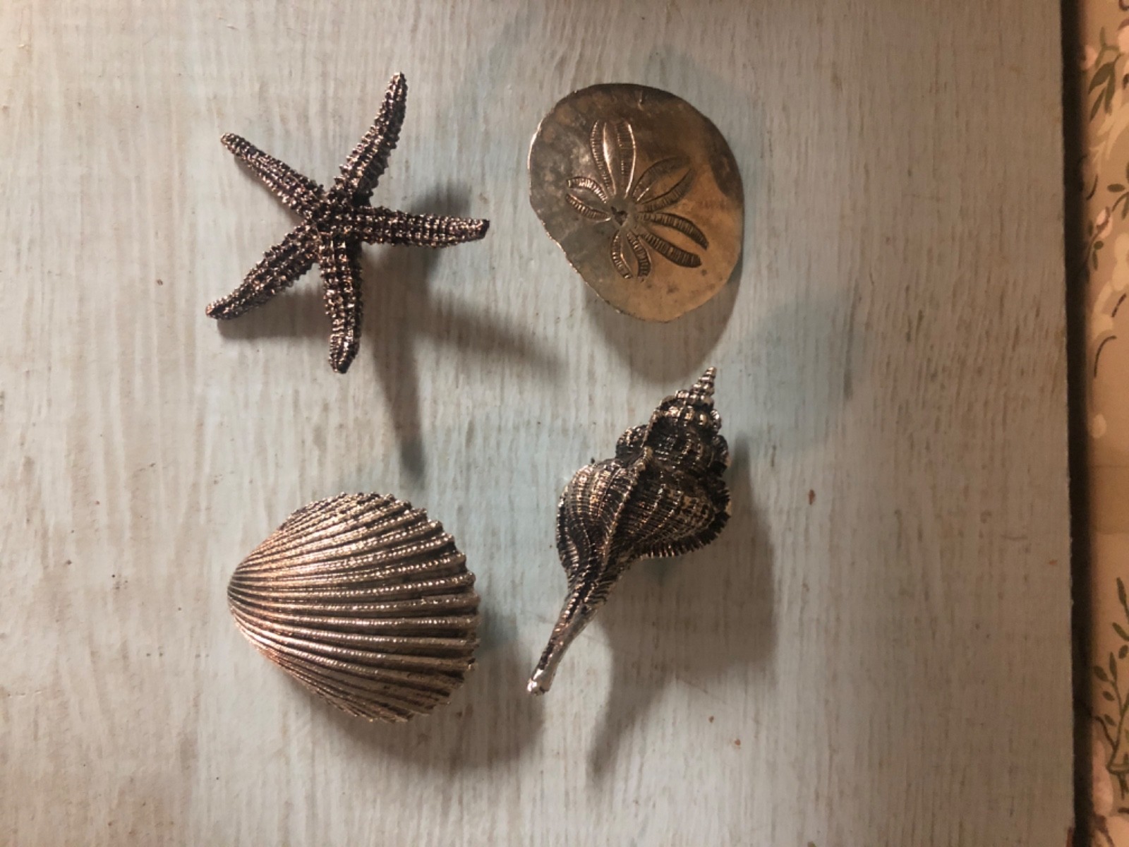 Pottery Barn Vintage Silver Beach Comer’s Pin Set Decor Sea Life Vase Filler