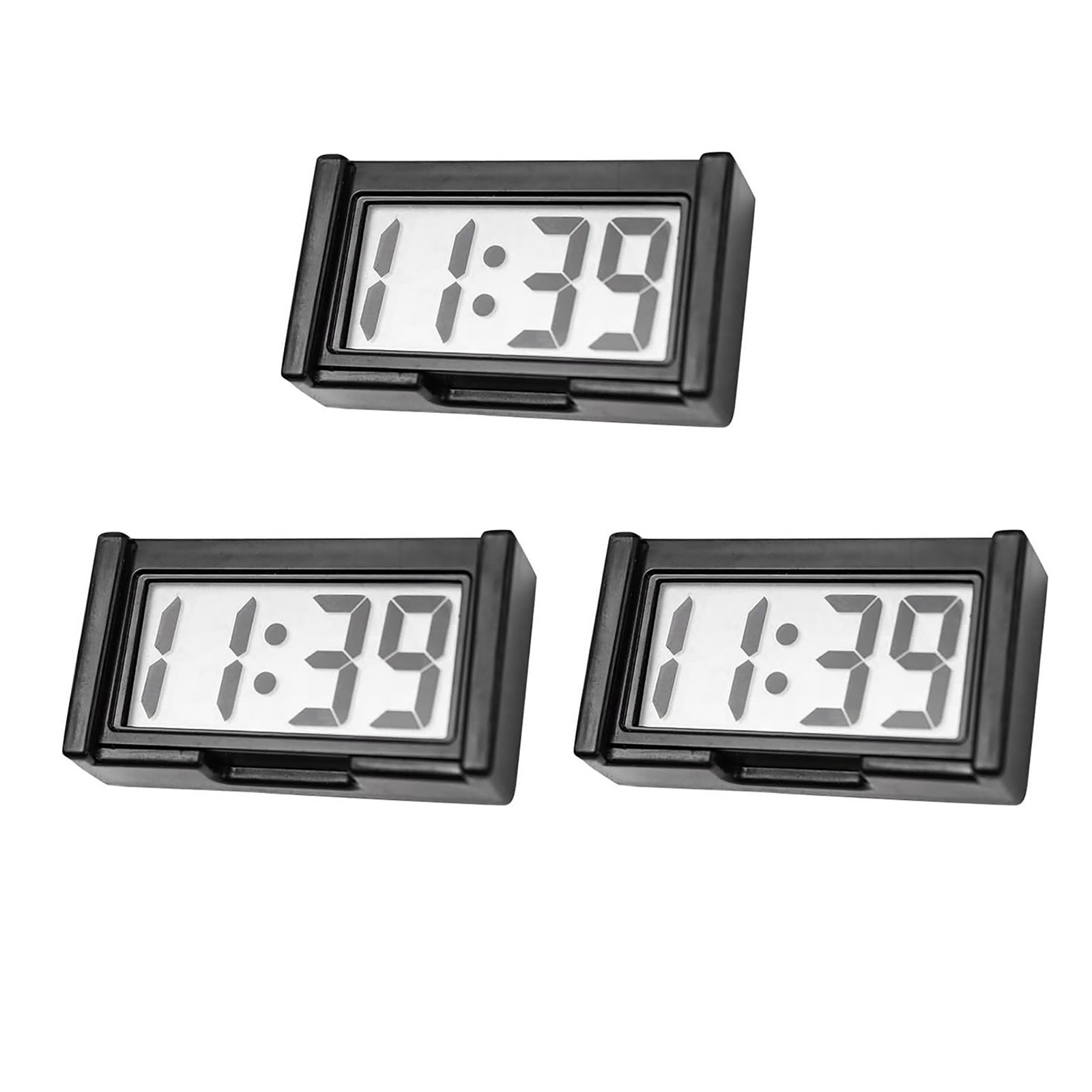 3PCS Small Digital Clock Mini Adhesive Stick On For Car Home Office Use New Set