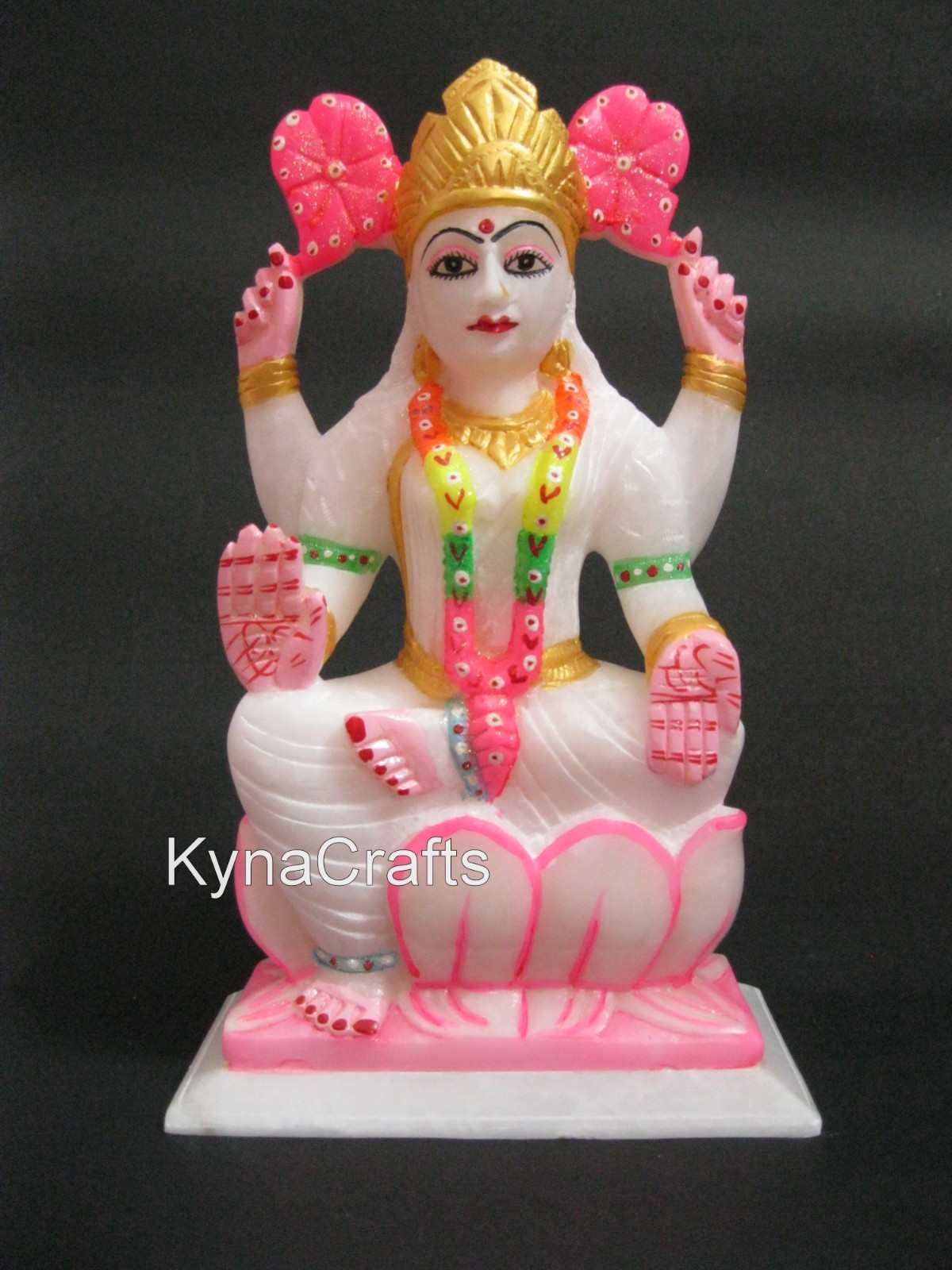 White Marble Goddess Laxmi Maa Figurine | 11 Inches Decorative Laxmi Ji Statue