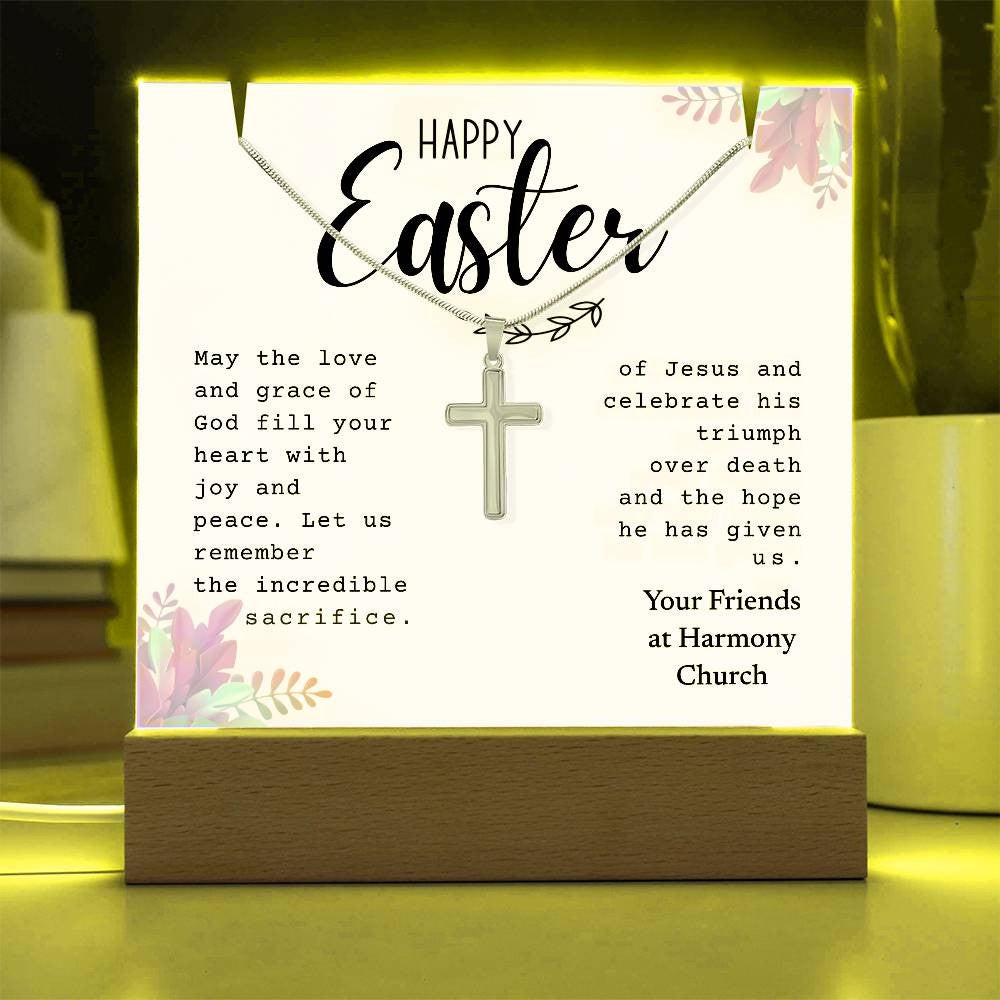 Easter Religious Gift Bundle, Cross Necklace Gift, Easter Sign Decor, Christian