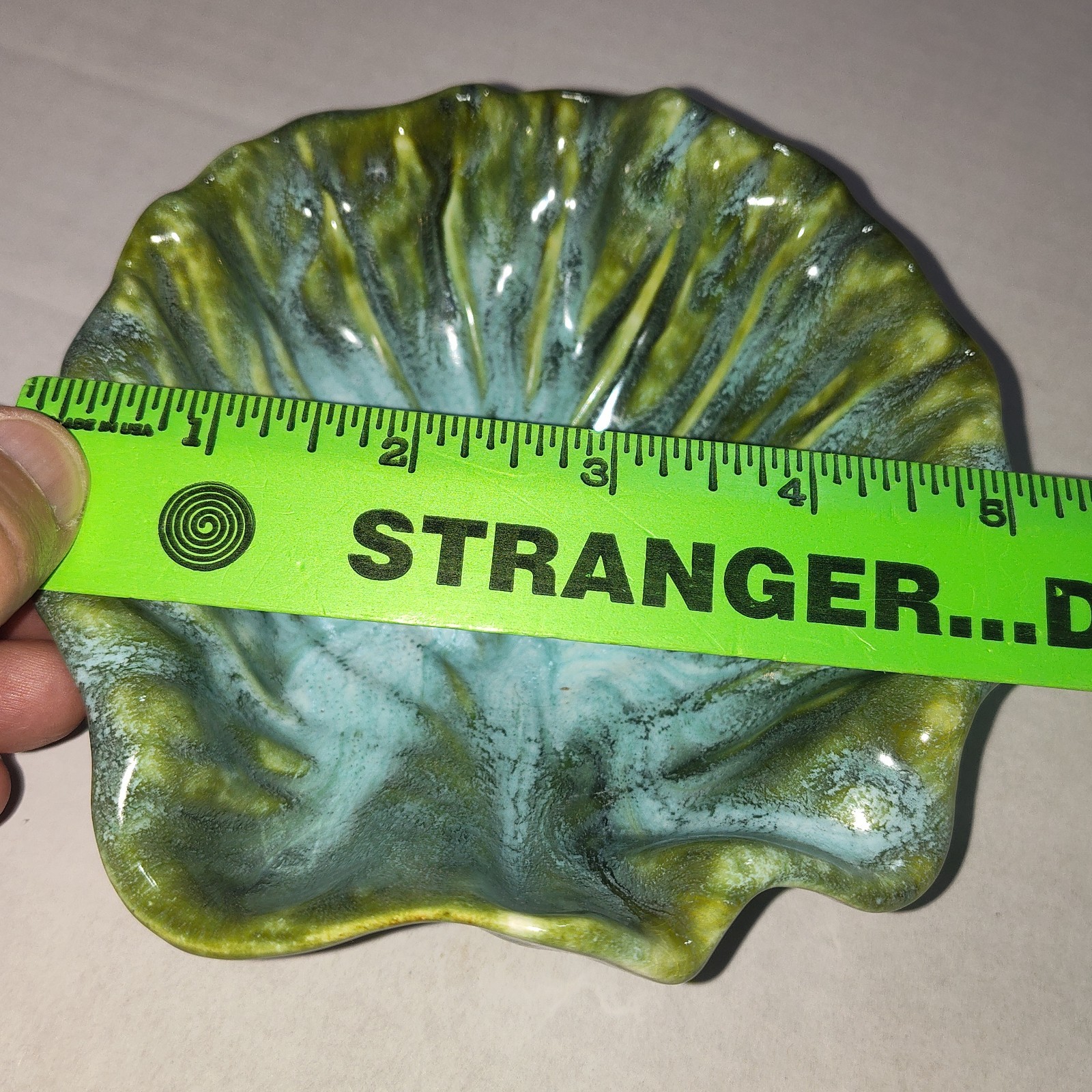 VTG Green Cabbage Ceramic Bowls Glazed Table Decor Serving Set of 4