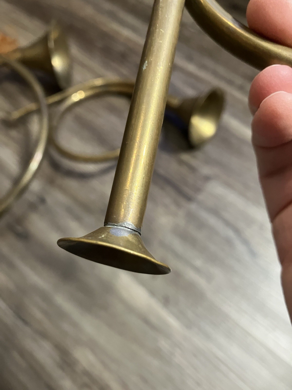 3 Metal Decorative Horns. See Pictures For Wear From Age. Dents