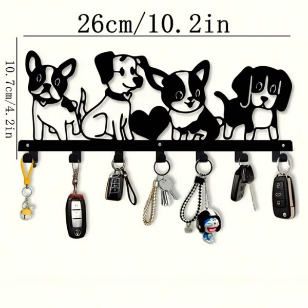 CIFbuy Vintage Cartoon Puppy Wall Decoration Iron Waterproof Removable Pet Theme