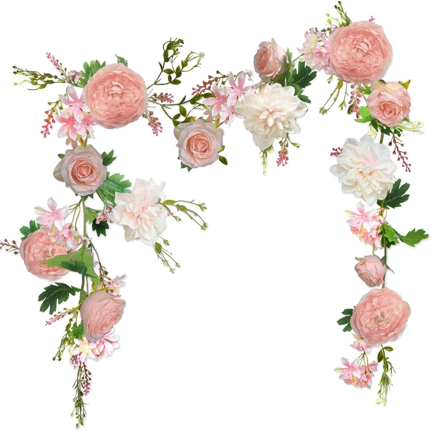 Rose Flower Vine Peony Flowers Center Flower Decoration 6′ Length Floral Garland