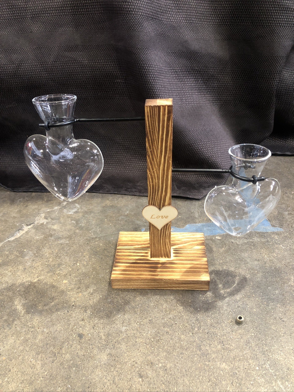 Cute stylish Wood and glass heart Propagation Station perfect for beginners