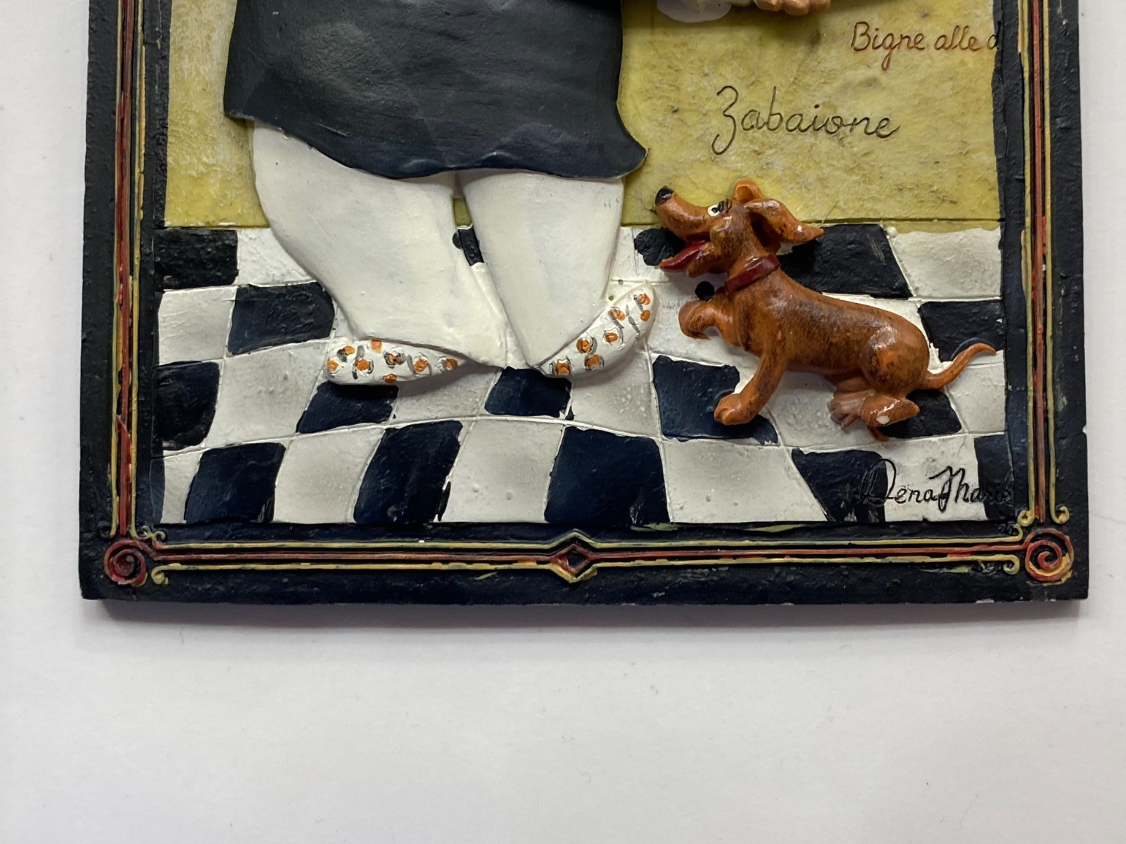 Italian Chef Tiles 3D Wall Art Set of 4 Plaques 4 1/2″ x 6 1/4″ by Dena Marie