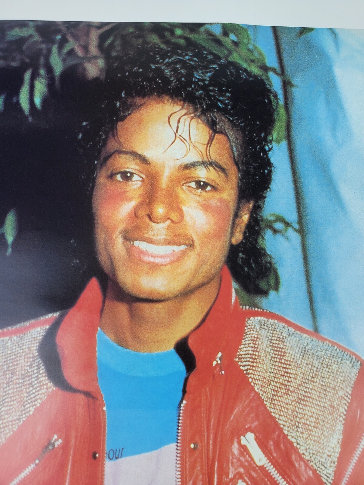 Vintage 1984 Michael Jackson Wall Poster Red Thriller Jacket Young Michael 24×16