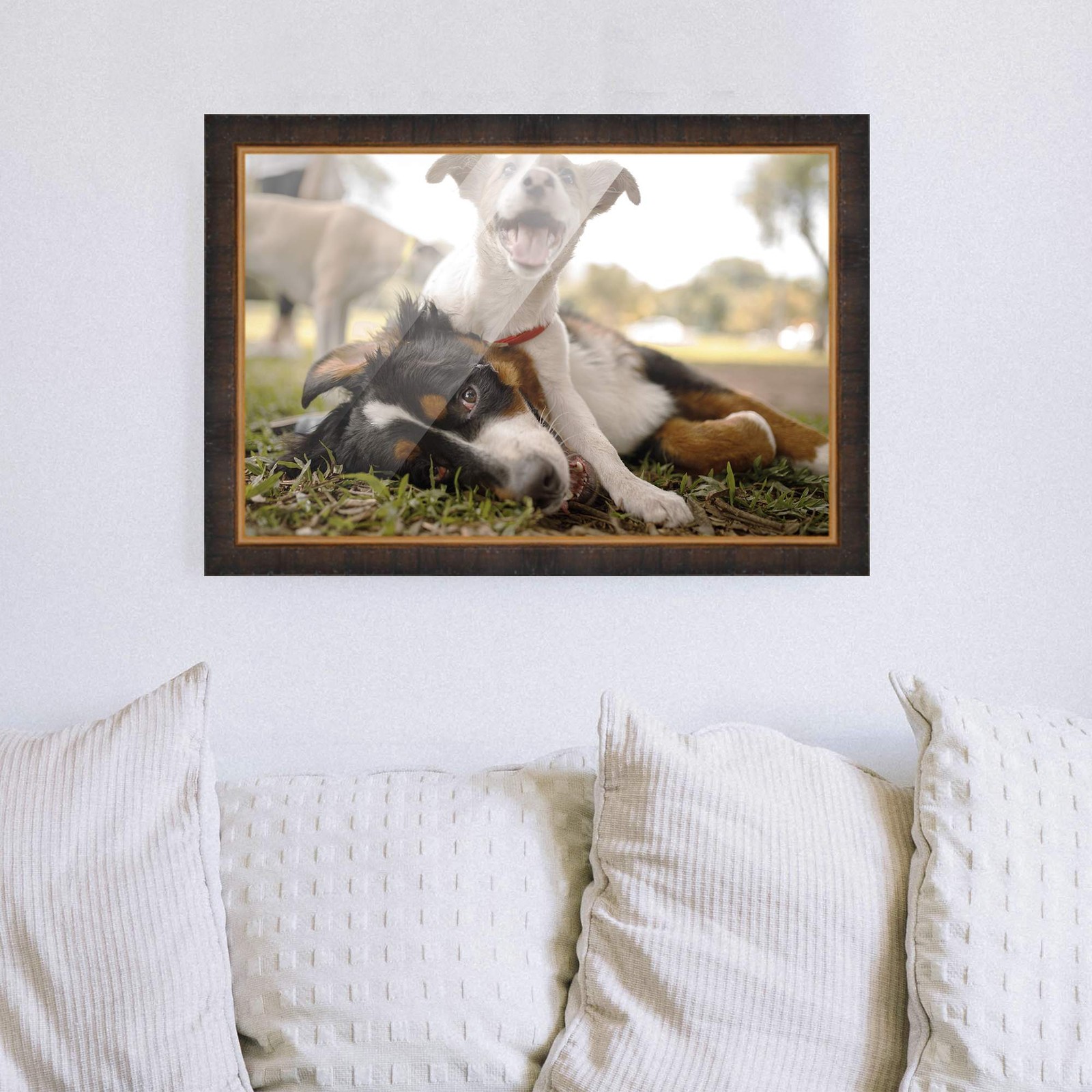 5×7 In Rustic Brown with Gold Real Wood Picture Frame Width 1.25 inches | Interi