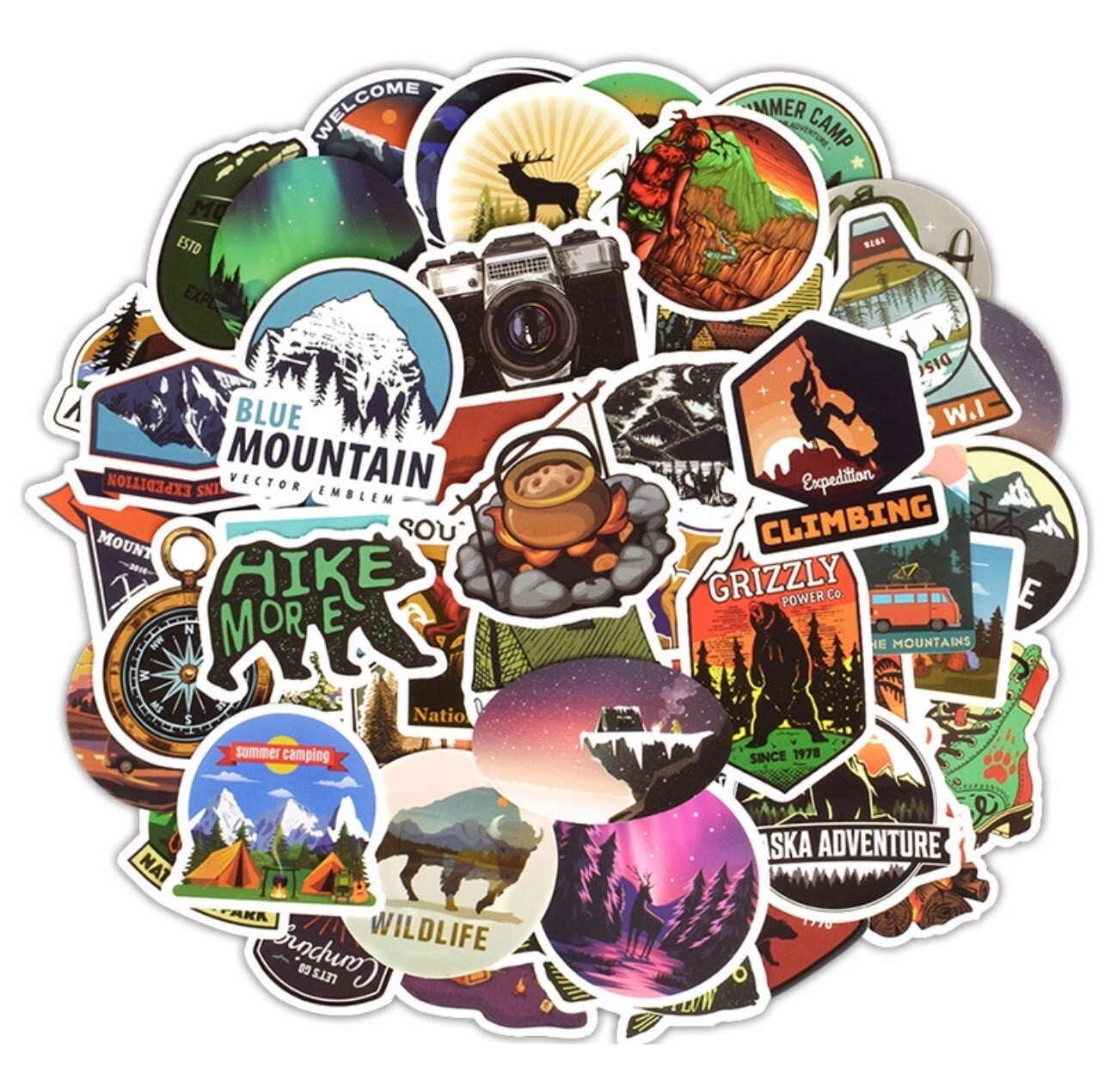 10 Random Nature Outdoors Stickers Camping Decal Laptop Hydro Yeti Free Shipping