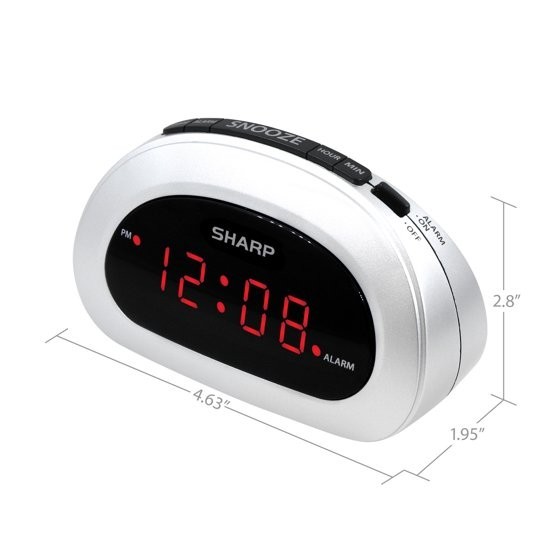Digital Alarm Clock, Cloud White, Easy to Set Controls, Red LED Display, NEW