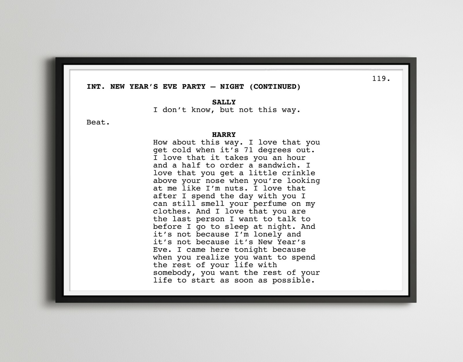 When Harry Met Sally Screenplay POSTER! (up to 24″ x 36″) – Minimalist – Movie