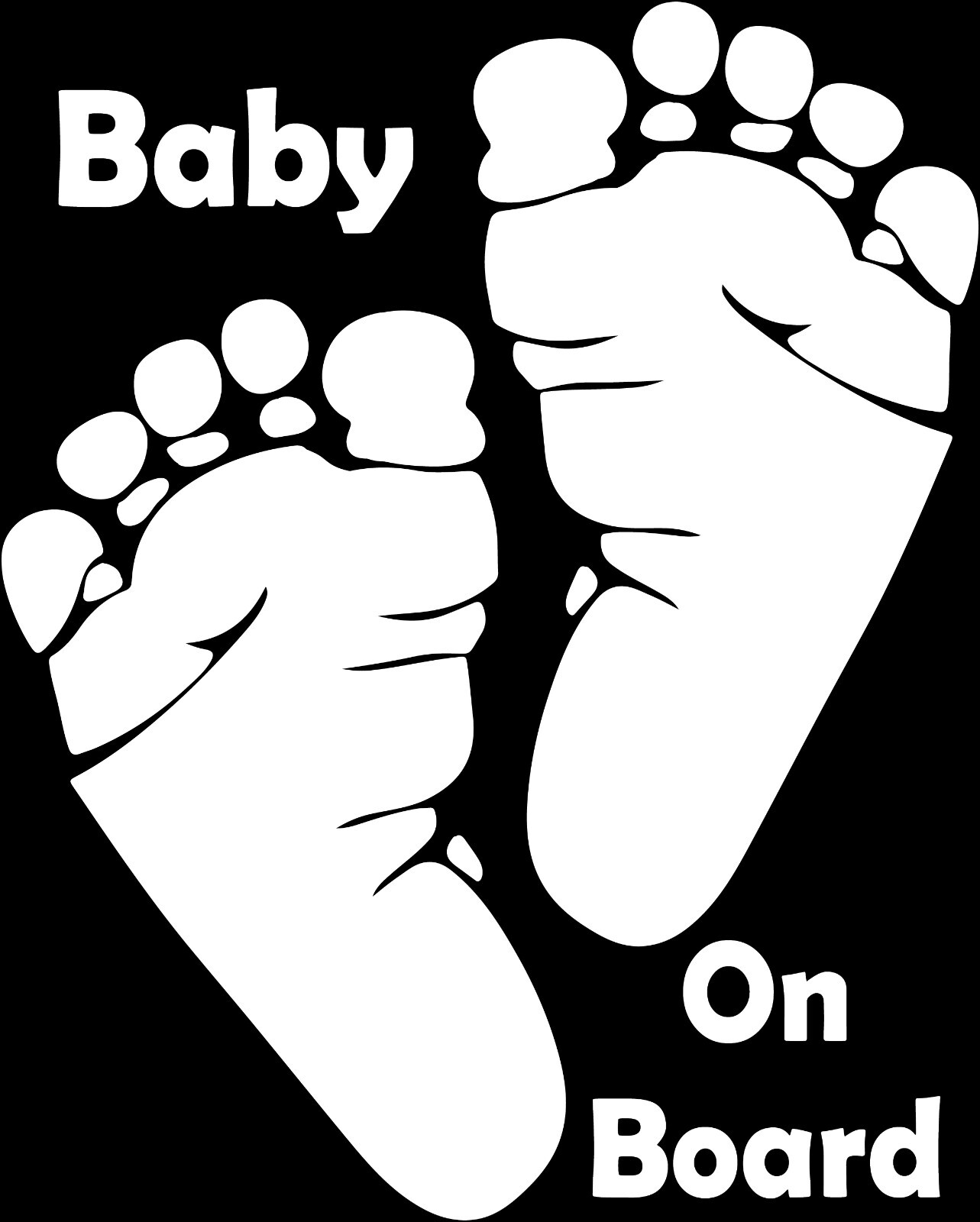 BABY ON BOARD cute Foot Print Vinyl Decal Sticker Car truck Window Bumper feet