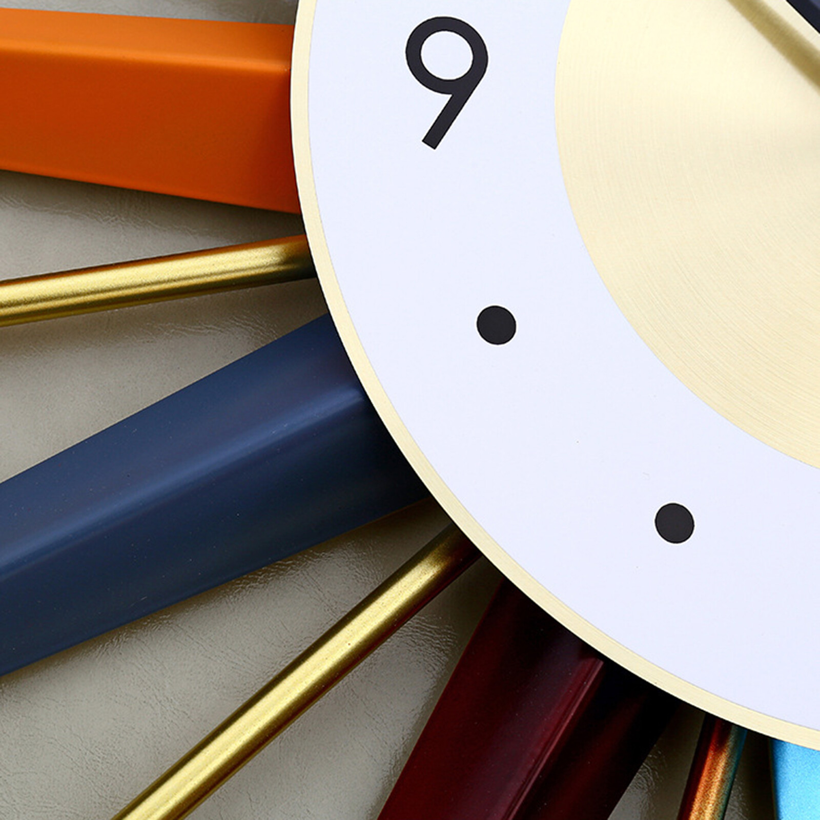 Large Wall Clock Modern Starburst Mid-Century Modern Decor Non-Ticking Battery