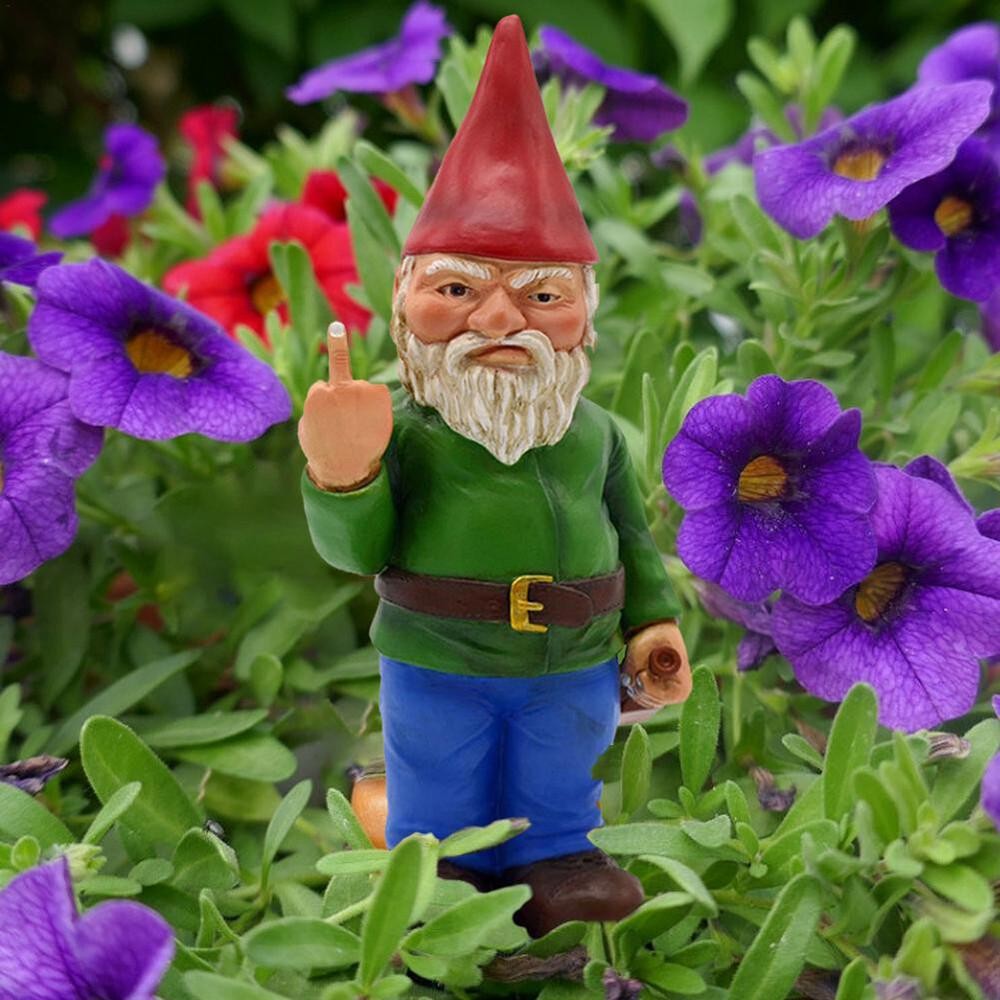 Naughty Garden Gnome for Lawn Ornament Funny Dwarfs For Indoor Outdoor 12CM US