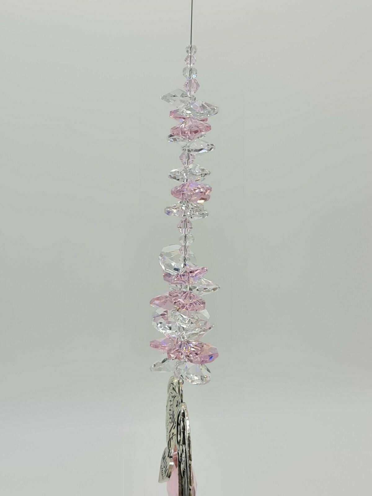 Mum Angel Wing Heart Crystal Suncatcher gift, ass colors hanging rainbow prisms