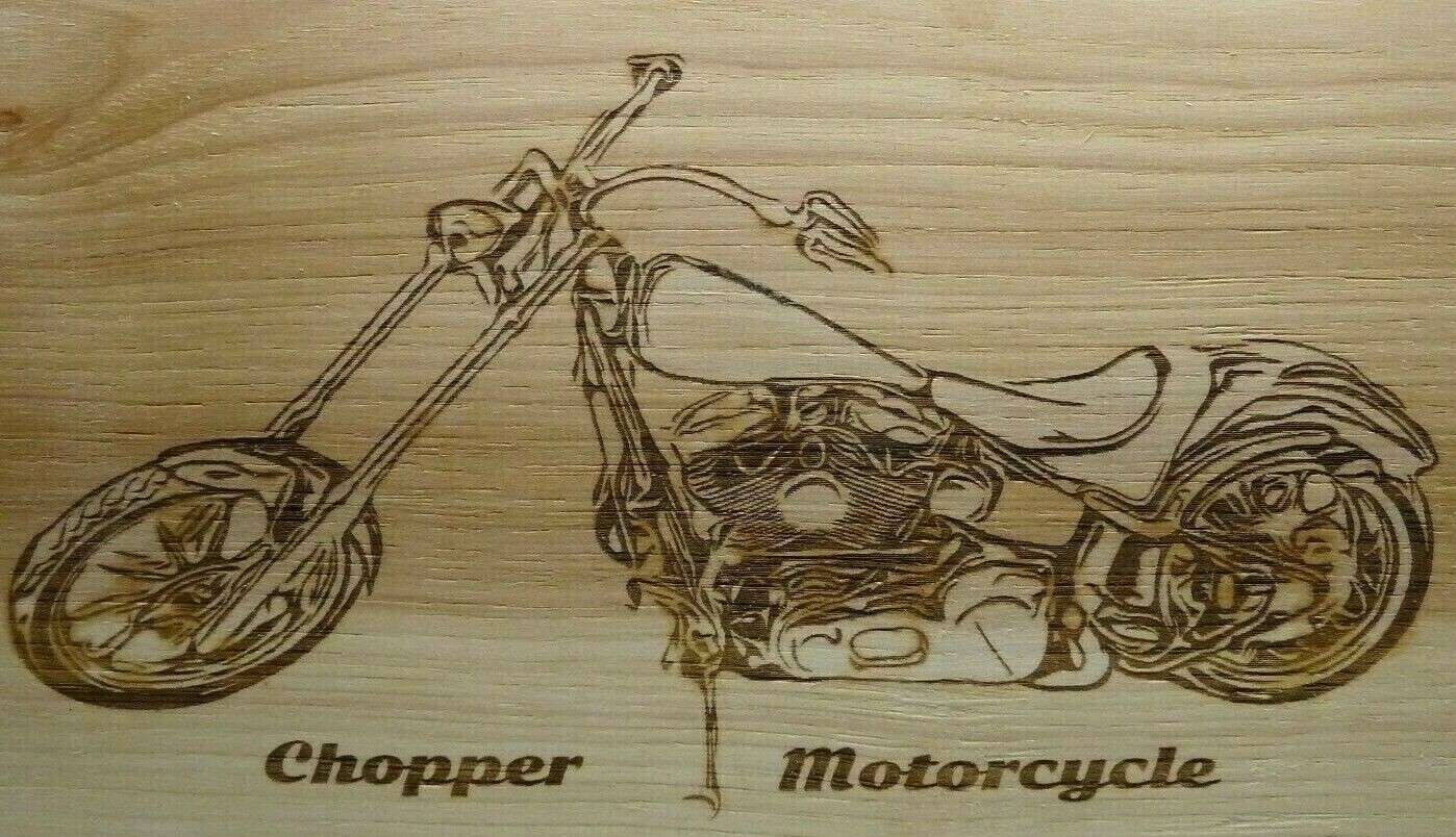 Classic Chopper Motorcycle Wood Engraved Plaque,Wall Art,Car Art,Wall Hanging