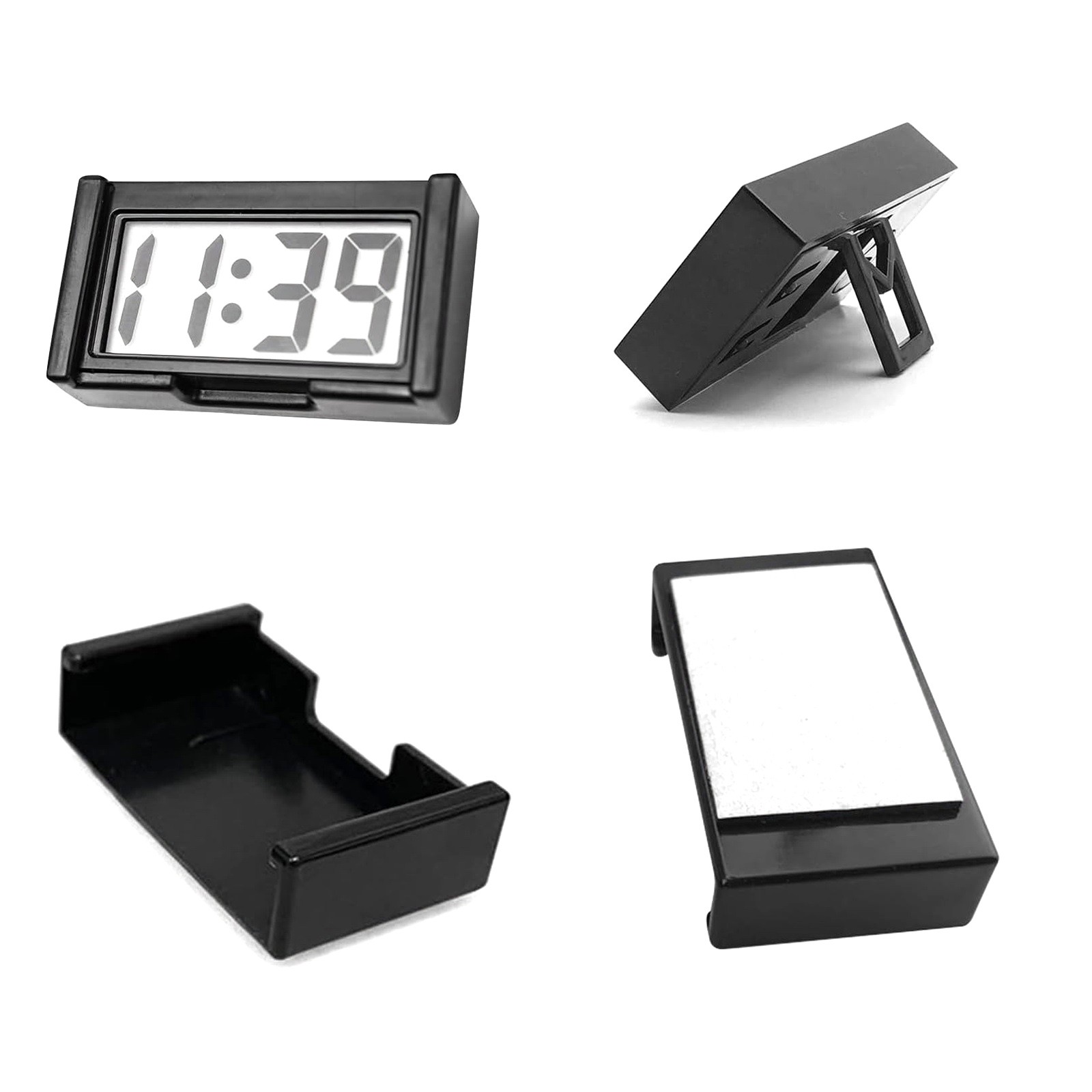 3PC Portable Mini Digital Clock Small Adhesive Stick On Battery Operated LCD New