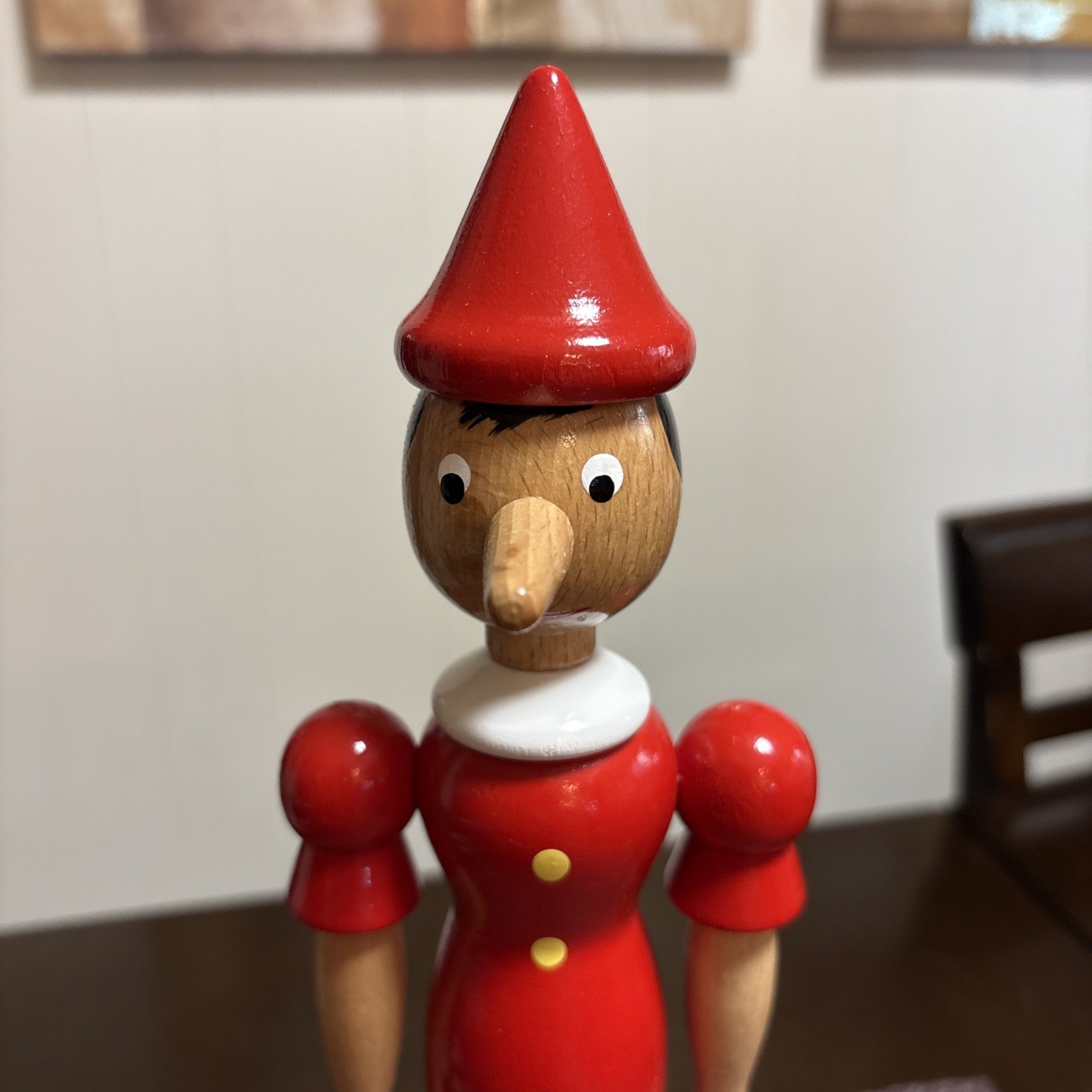 Collectible Wooden Pinocchio 12” Doll w/Interchangeable Noses Made In Italy GUC