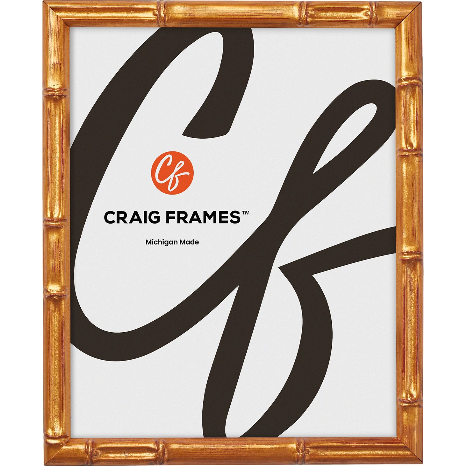 Vintage Tropical Bamboo Gold Picture Frames, 0.625″ Wide, Common Sizes 4×5-24×36