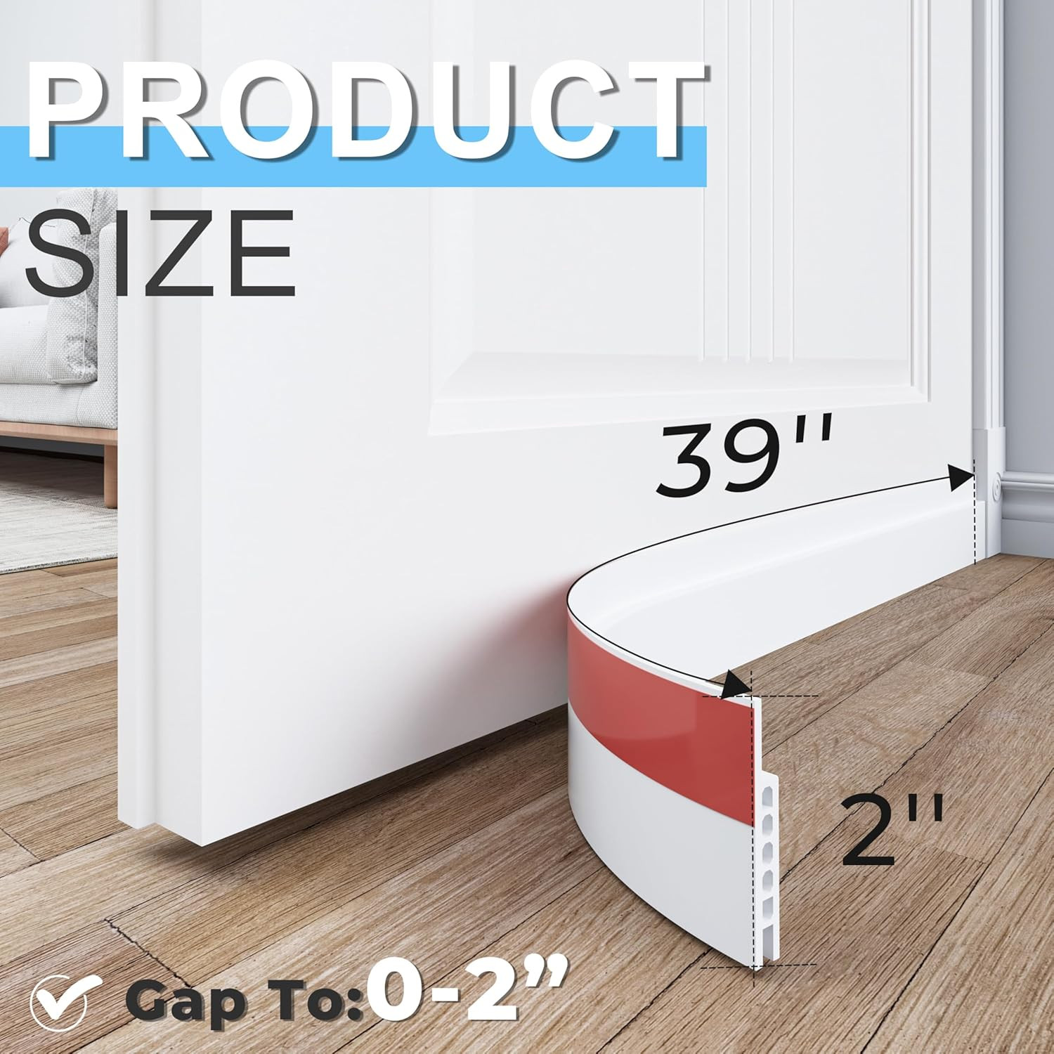 Under Door Draft Stopper 2 Pack 39in Weather Stripping Seal Noise Blocker