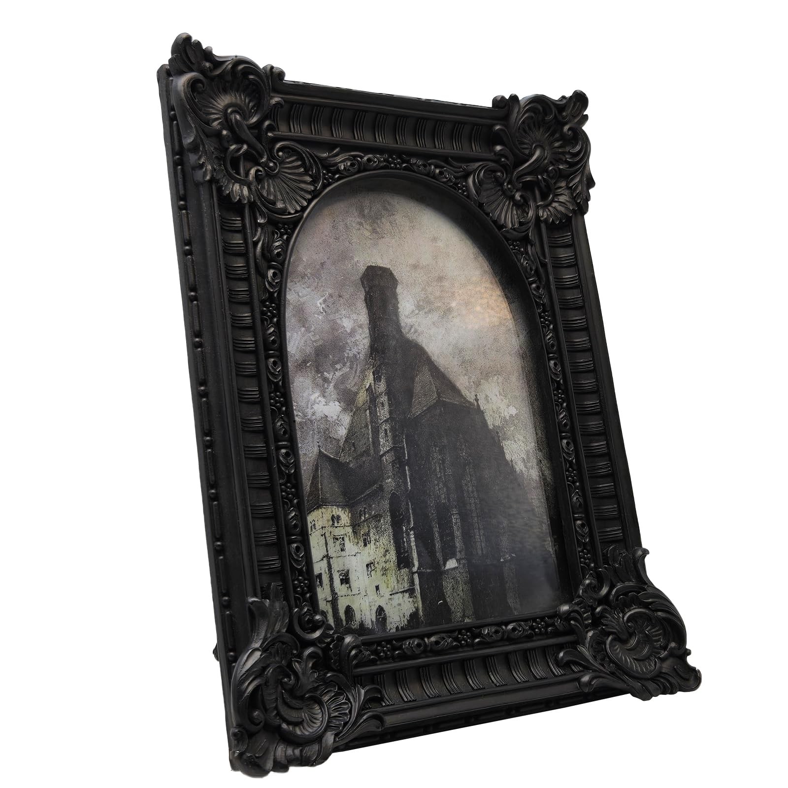 4×6 Vintage Picture Frame, Antique Black Ornate Arched Photo Frame for Wall